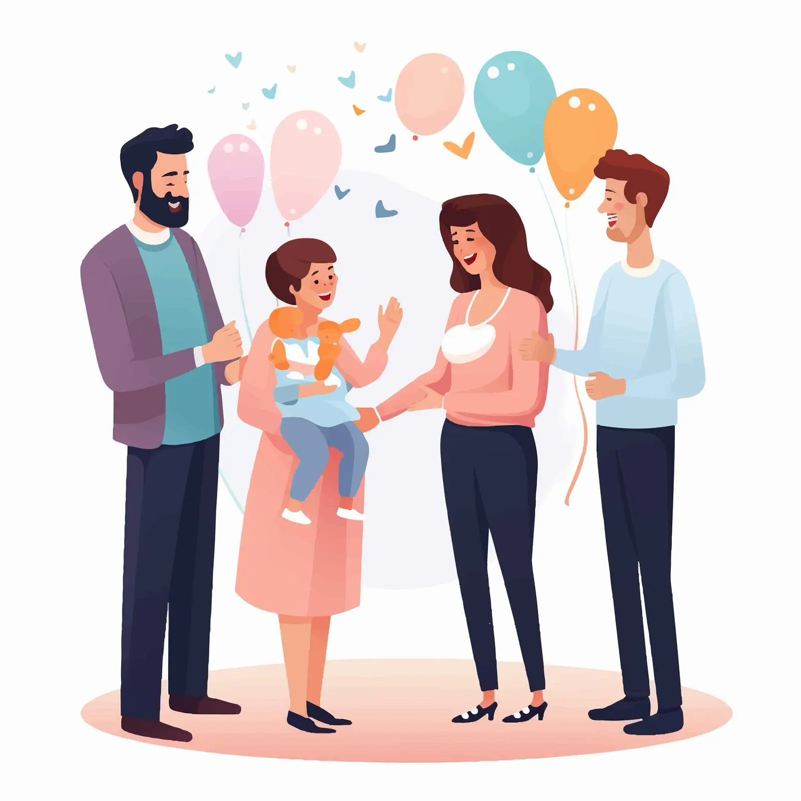 Family Welcoming Newborn at Baby Shower Party — free download from Dotvec