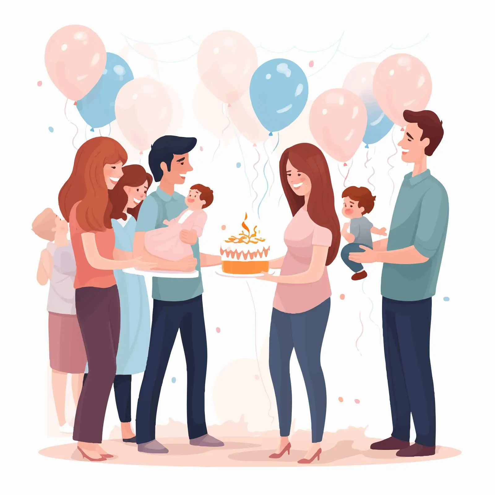 Family Welcoming Newborn at Baby Shower Celebration — free download from Dotvec