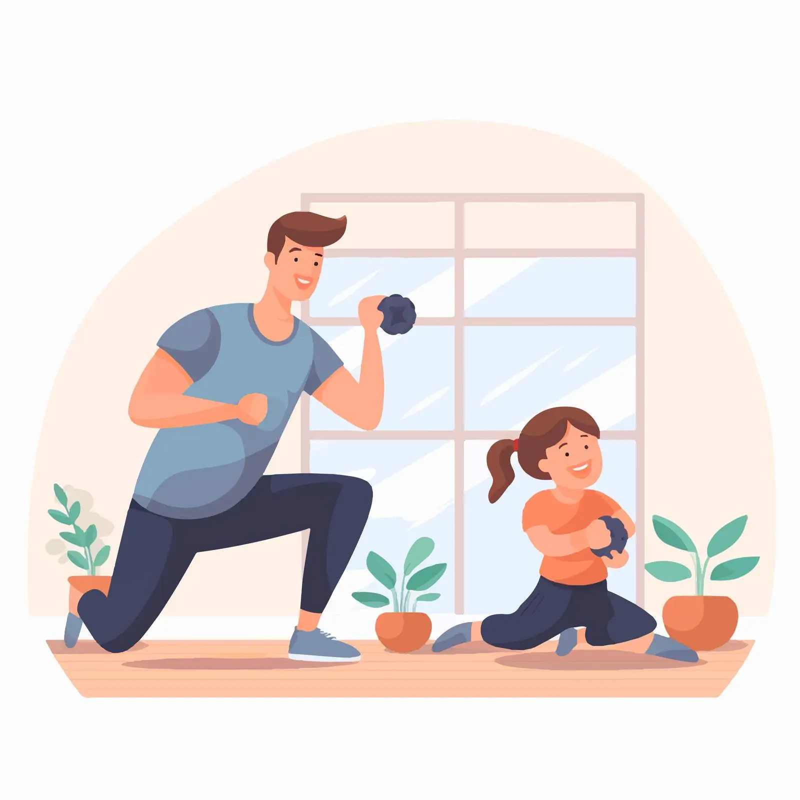 Family Exercising Together at Home — free download from Dotvec