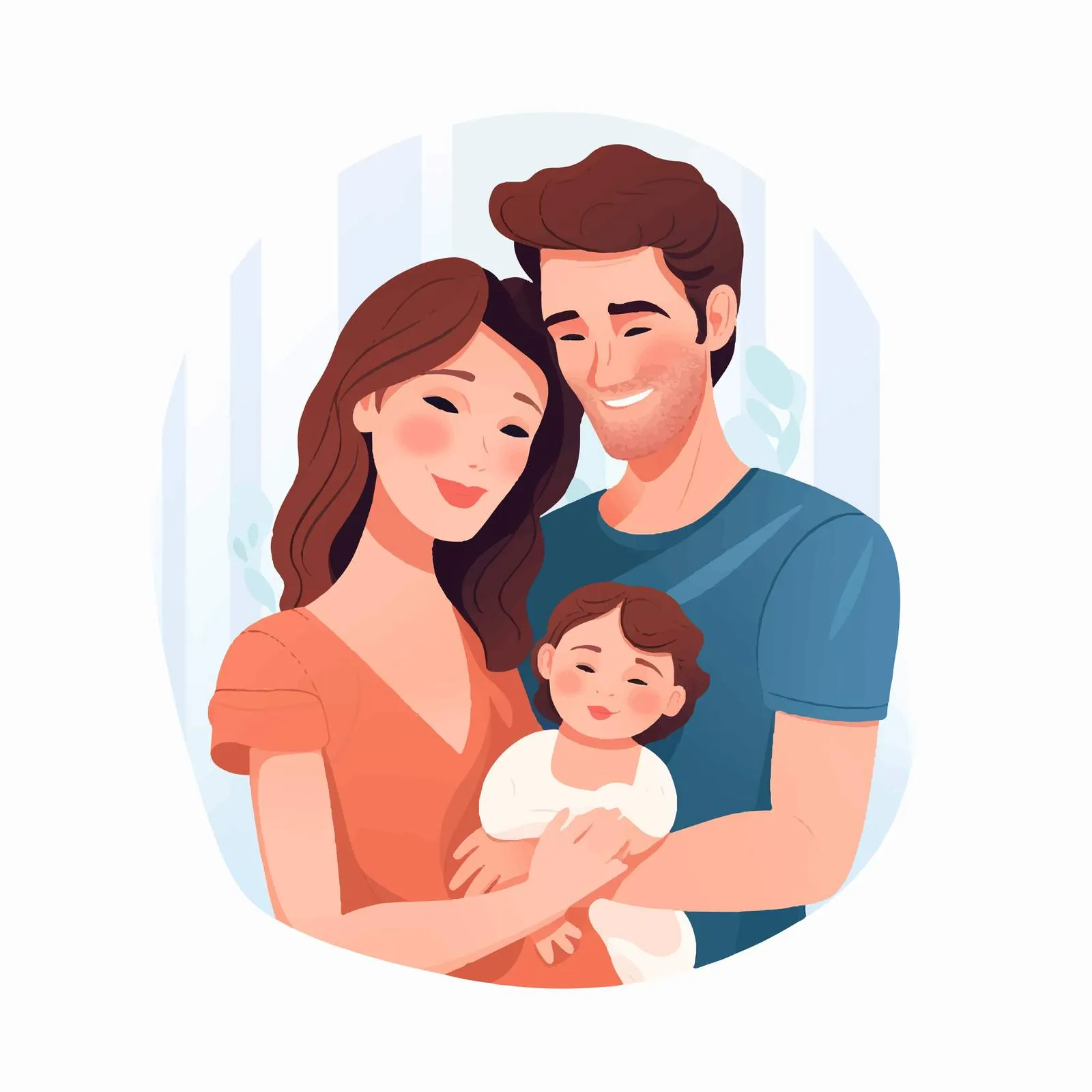 New Parents with Newborn Baby Illustration — free download from Dotvec