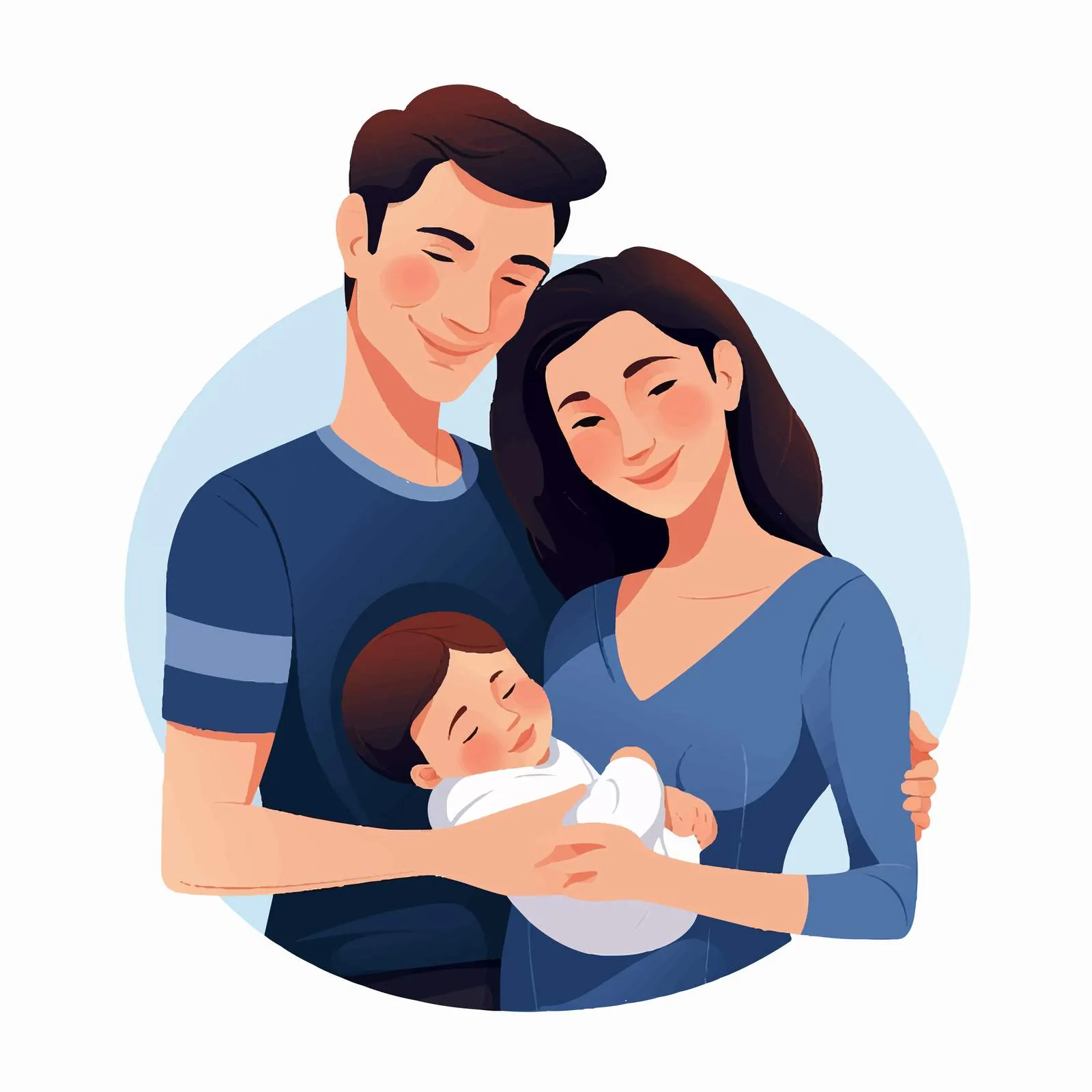 Family Embracing Newborn Baby — free download from Dotvec