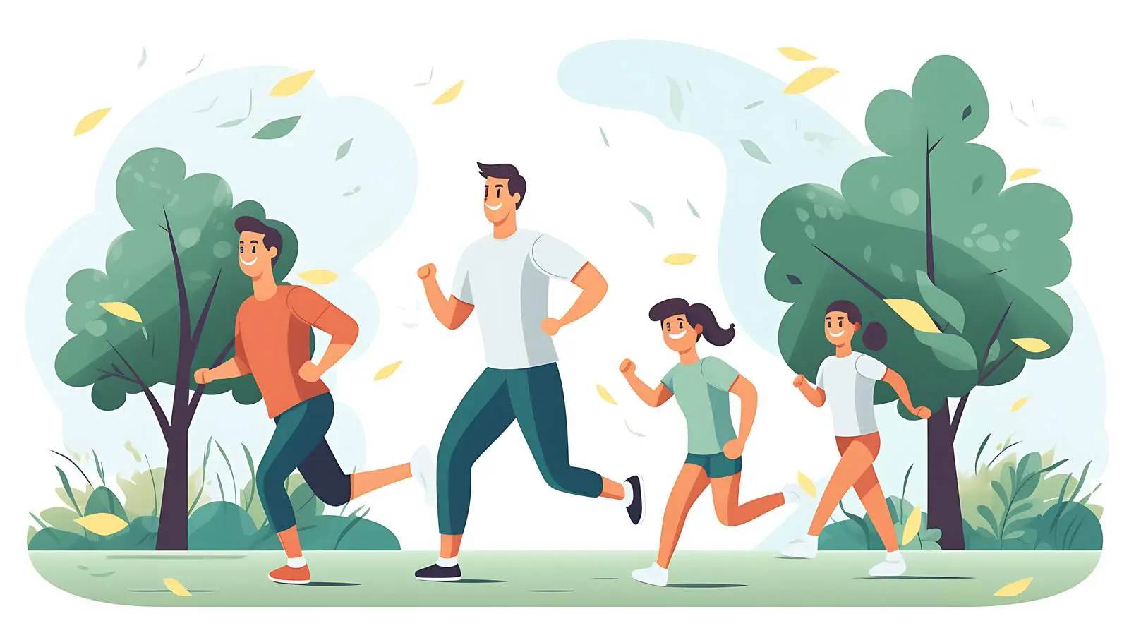 Family's Healthy Lifestyle Isolated Scene — free download from Dotvec