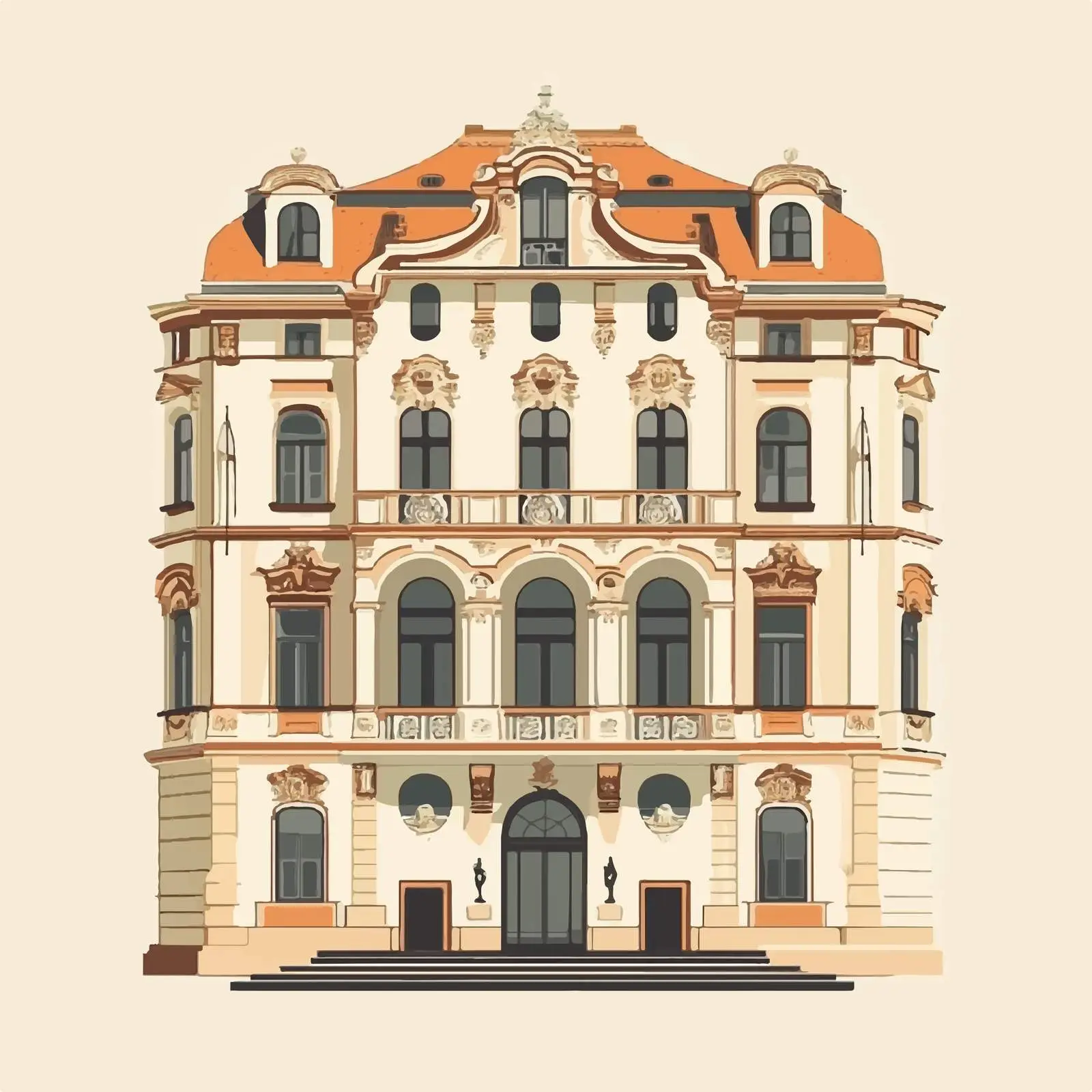 Historic Building Facade Reflecting City Heritage — free download from Dotvec