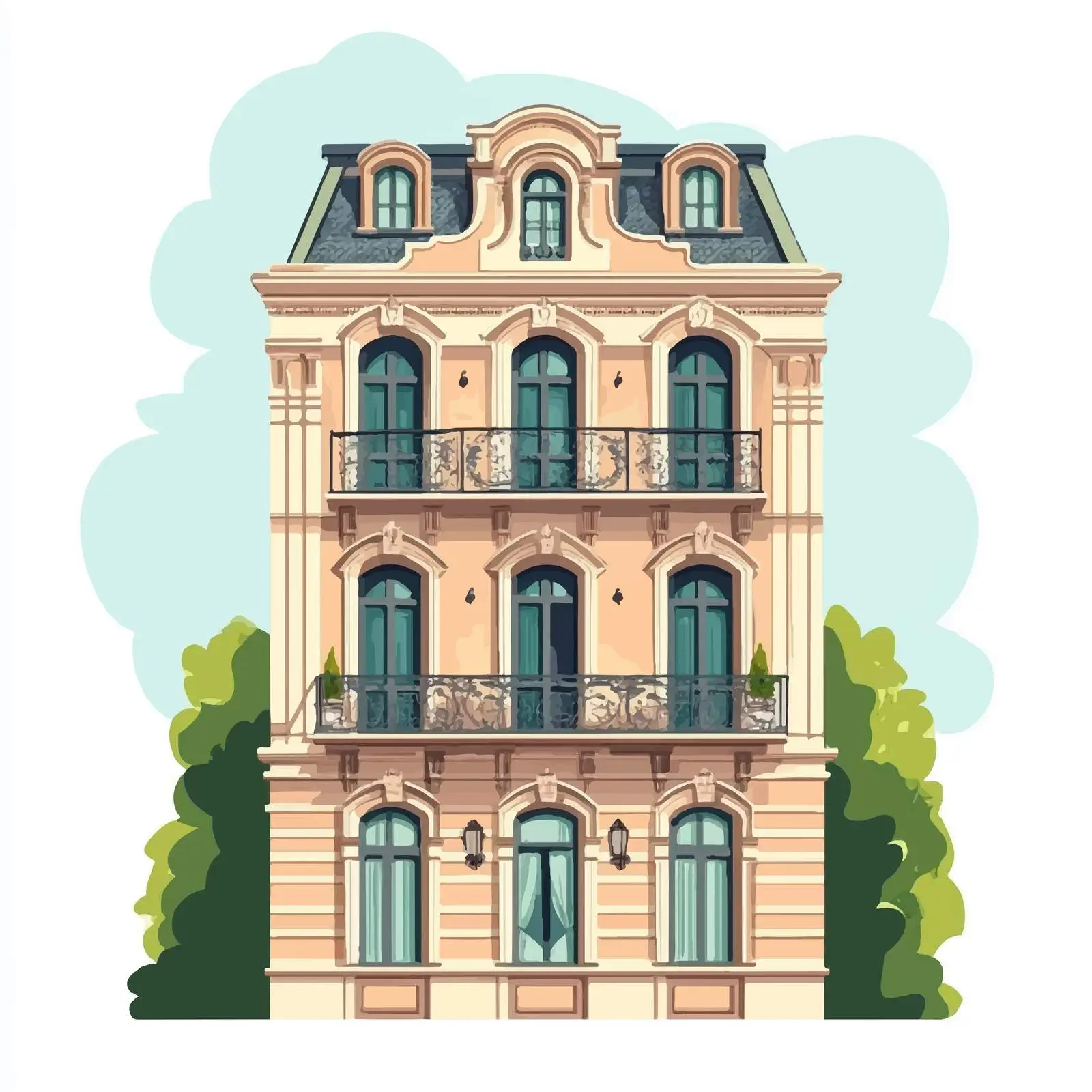 Historic Building Facade Reflecting City Heritage — free download from Dotvec