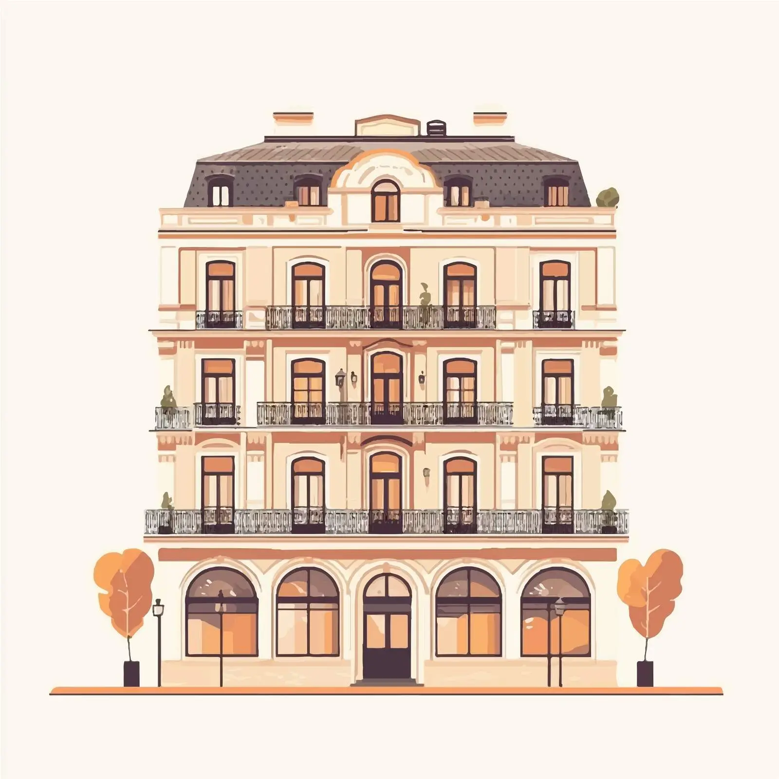 Historic Building Facade Reflecting City Heritage — free download from Dotvec