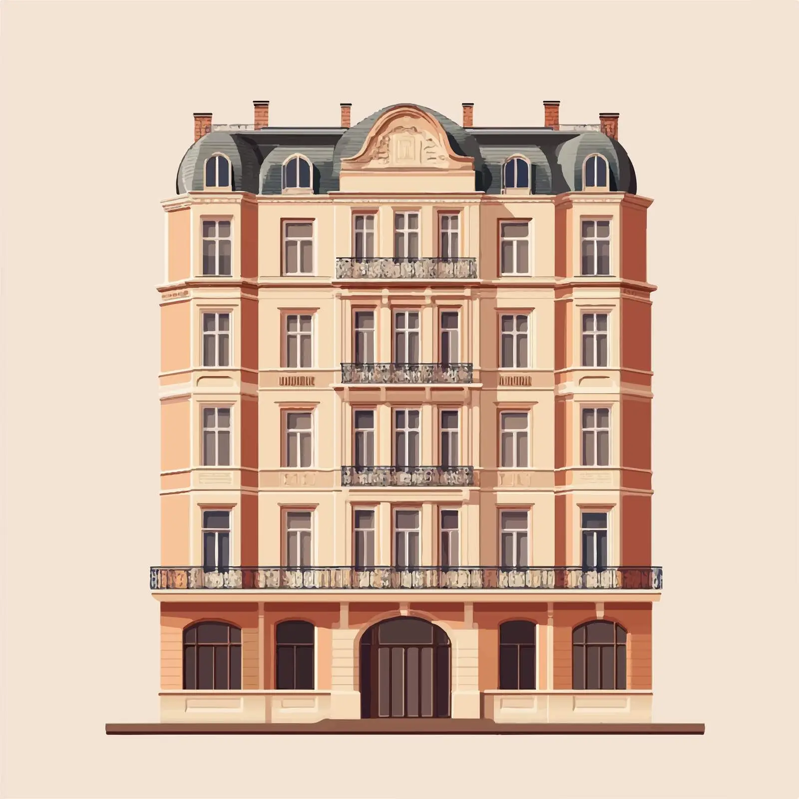Historic Building Facade Reflecting City Heritage — free download from Dotvec