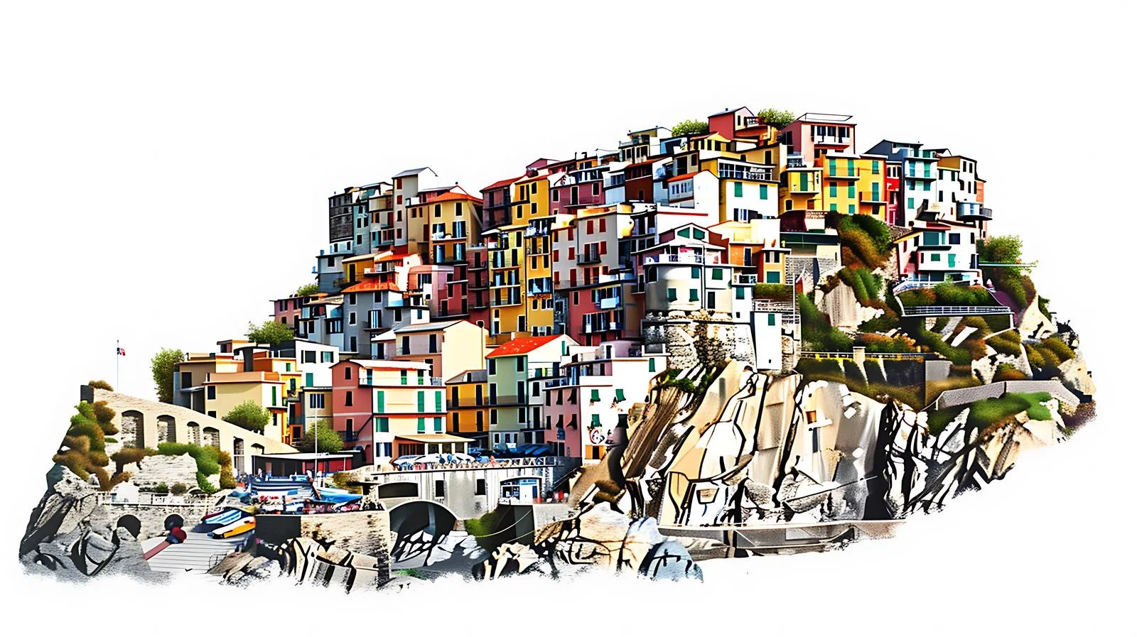 Idyllic Manarola in Cinque Terre, Italy — free download from Dotvec