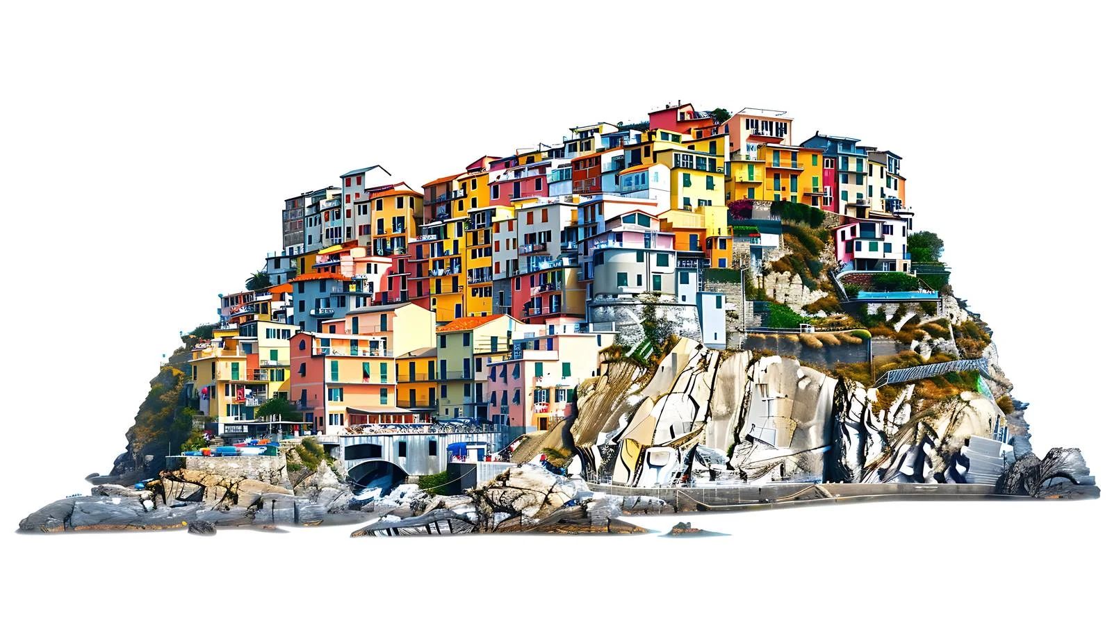 Iconic Riomaggiore Village in Italy on White — free download from Dotvec