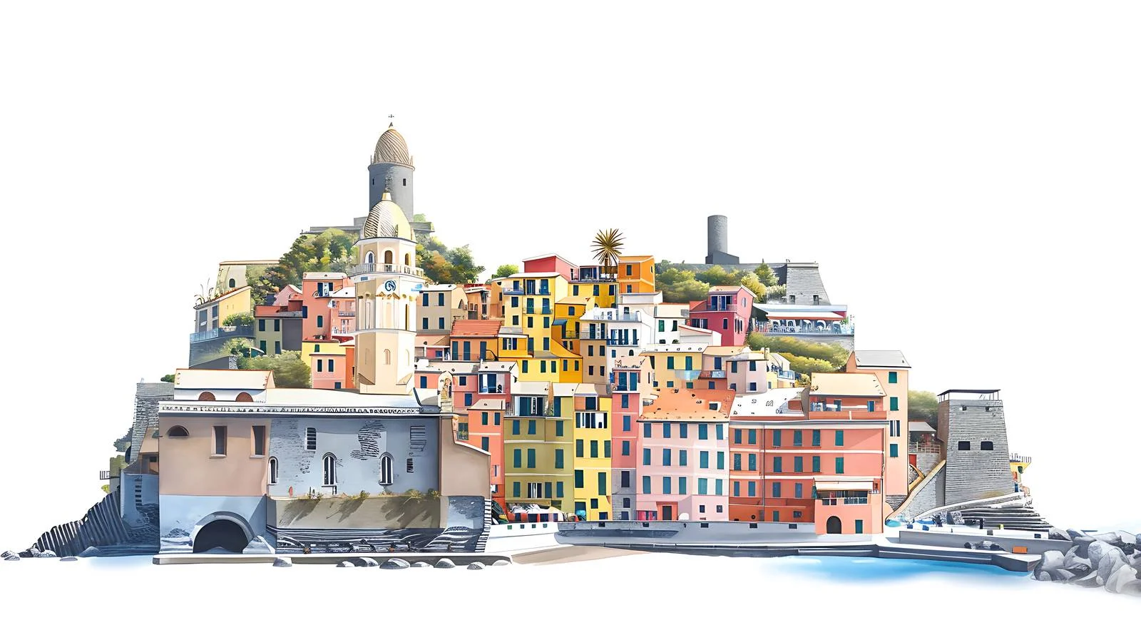 Captivating Vernazza in Italy Summer View — free download from Dotvec