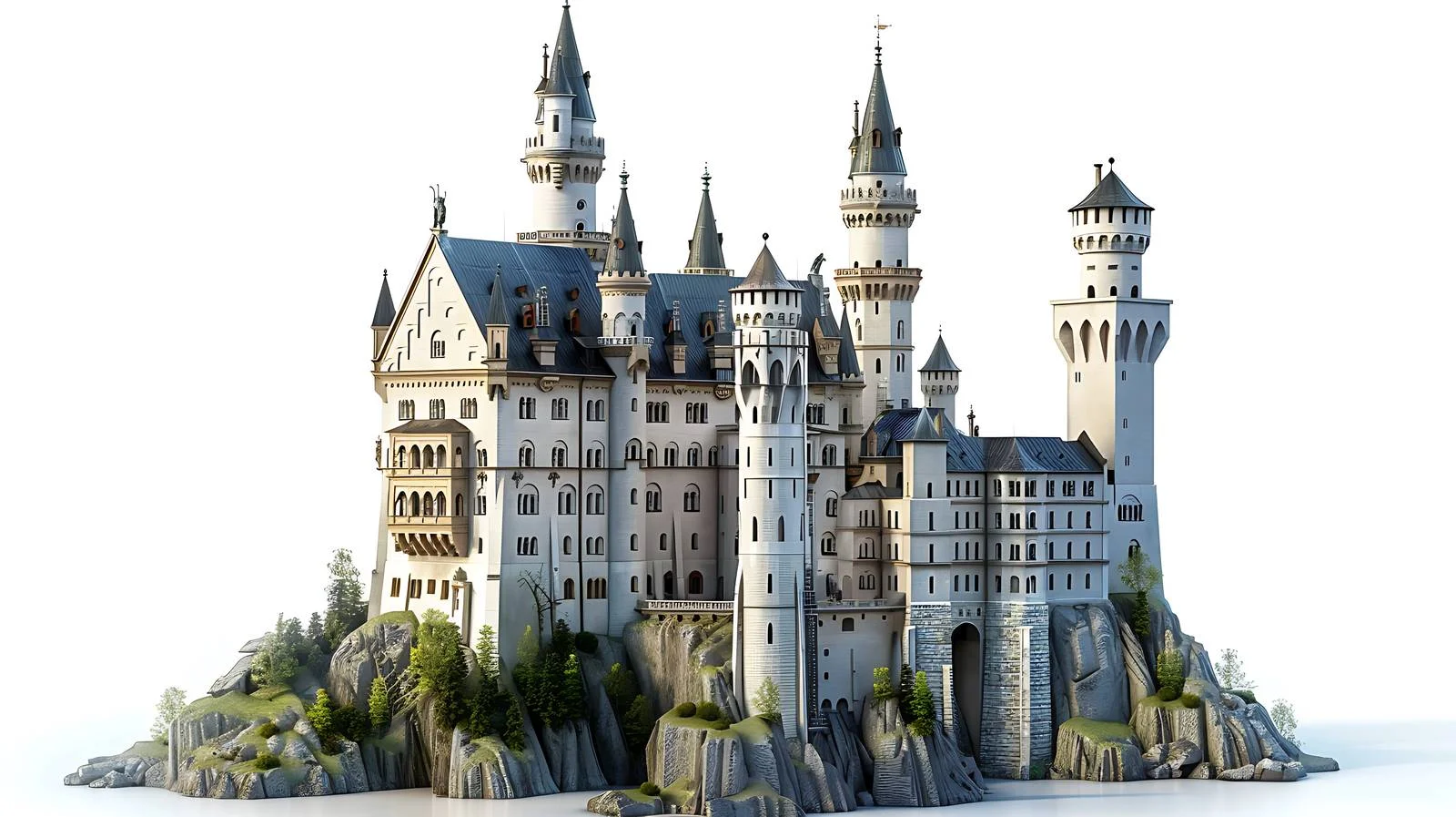 Iconic Neuschwanstein Castle in Germany at Dusk — free download from Dotvec