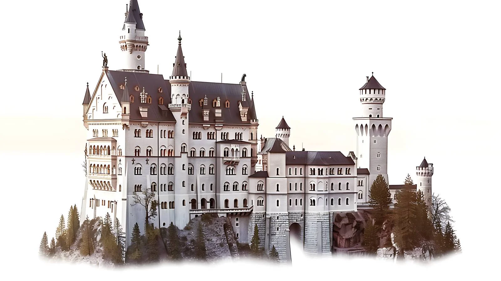 Majestic Neuschwanstein Castle at German Sunset — free download from Dotvec