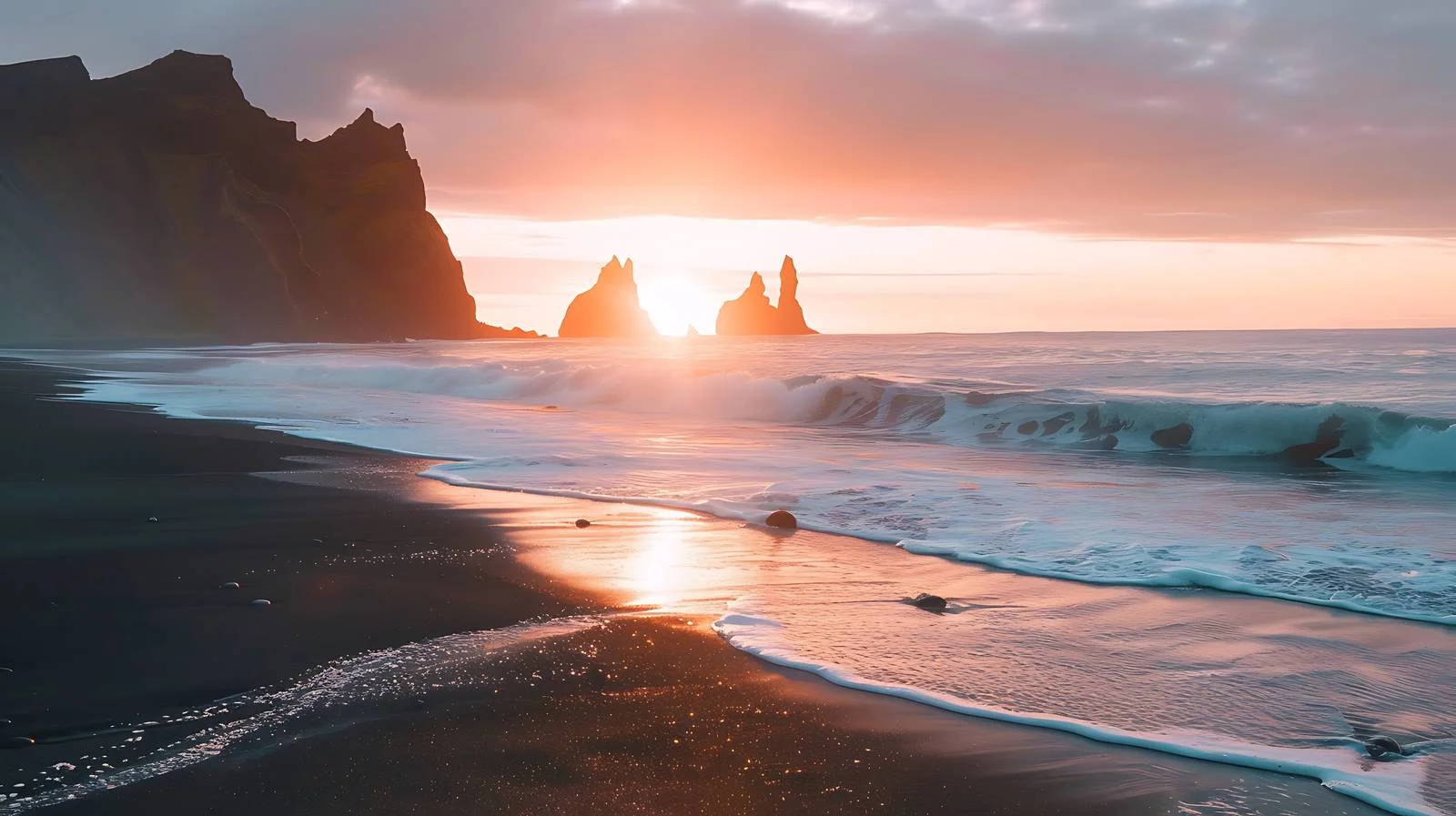 Majestic Stokksness Beach Sunset in Iceland — free download from Dotvec