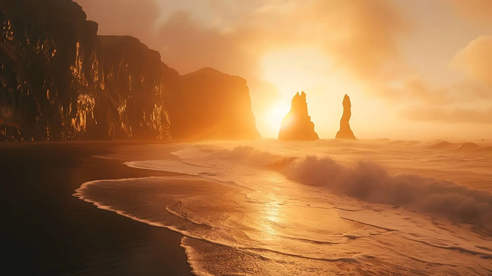 Majestic Stokksness Beach Sunset in Iceland — free download from Dotvec