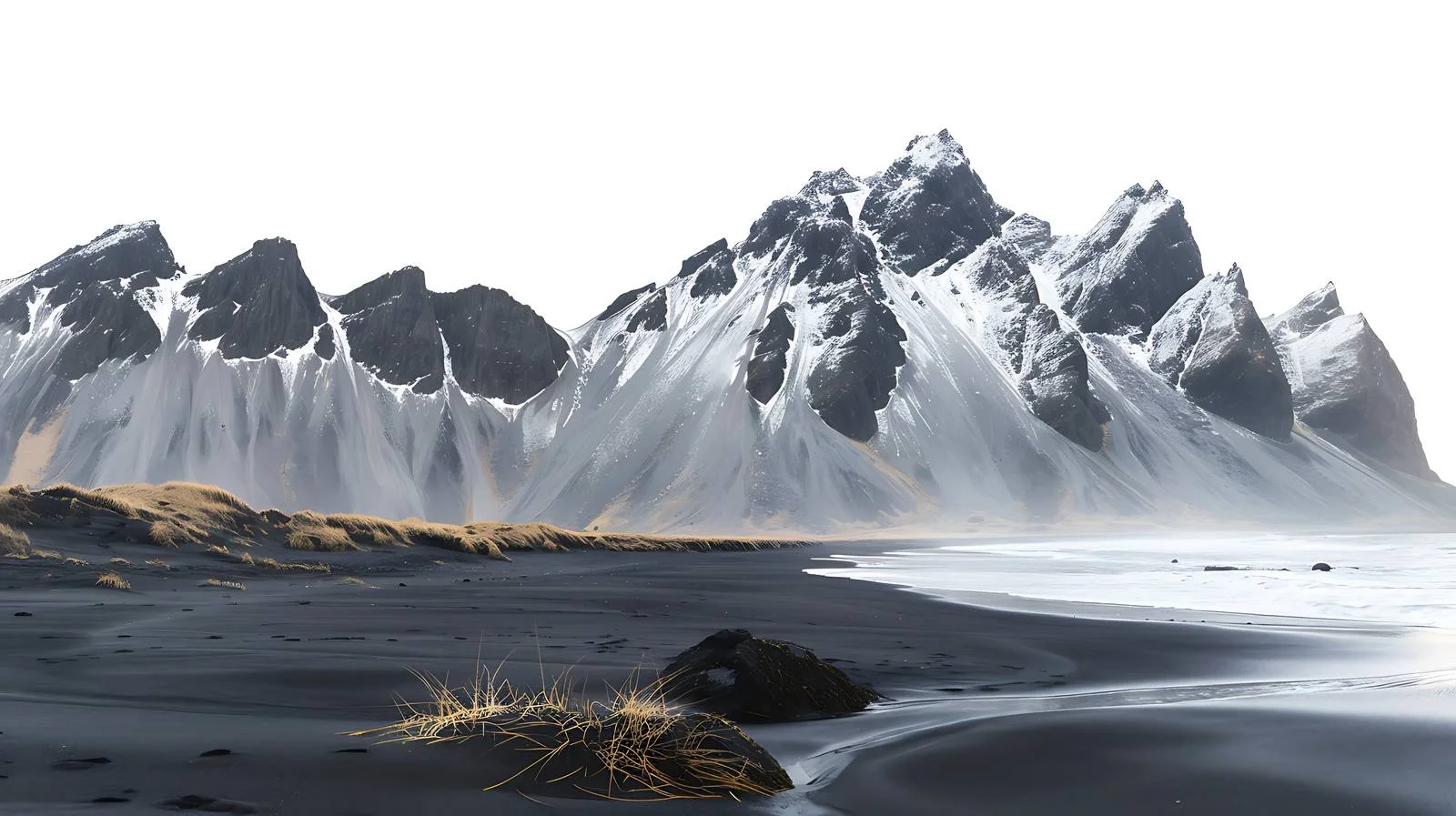 Famous Stokksness Beach in Iceland, White Background — free download from Dotvec