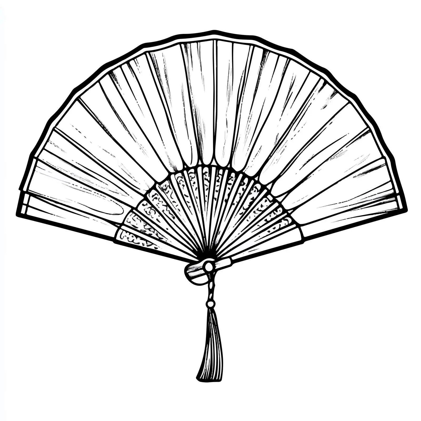 Black and White Hand-Drawn Fan Vector Illustration — free download from Dotvec