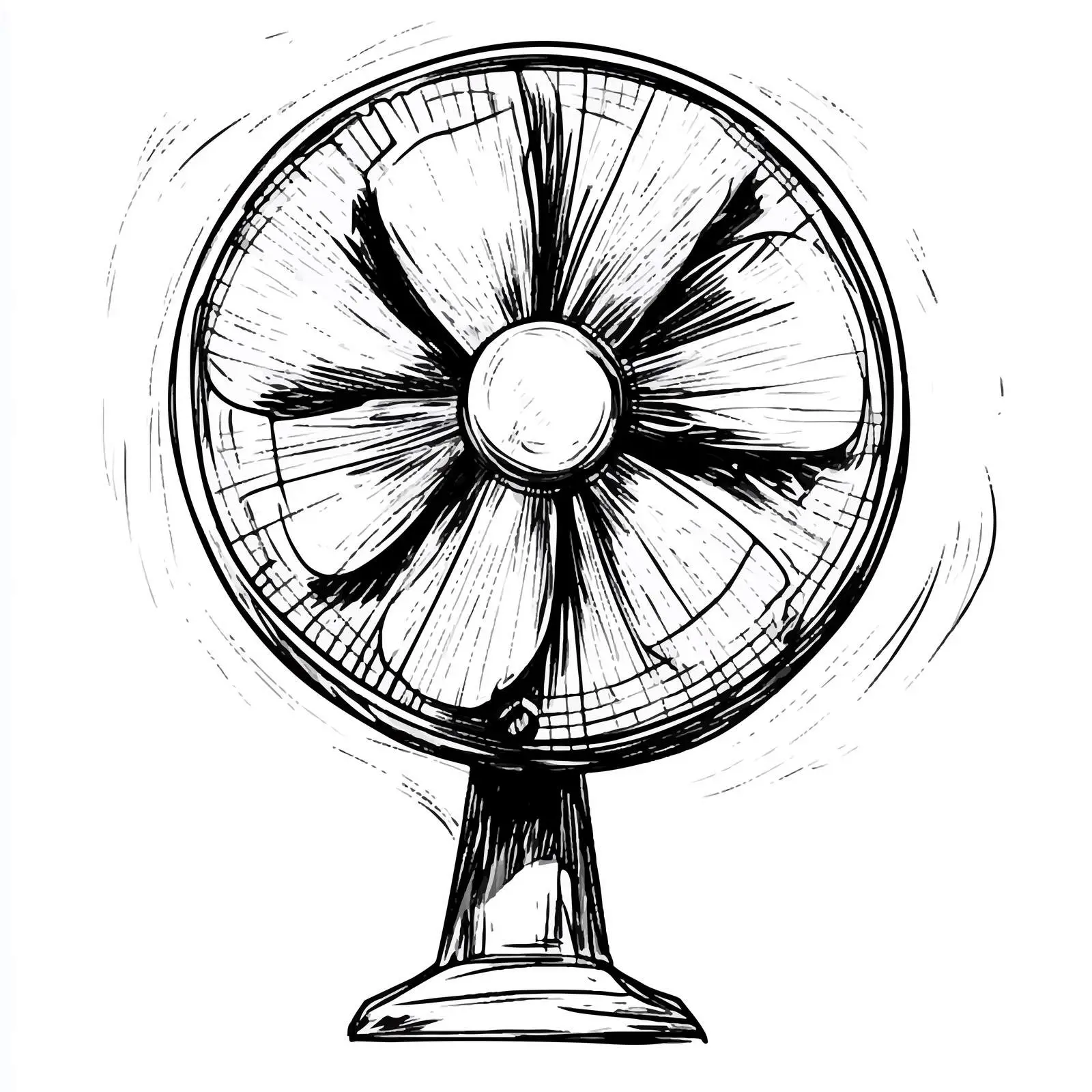 Black and White Fan Cartoon Vector Illustration — free download from Dotvec