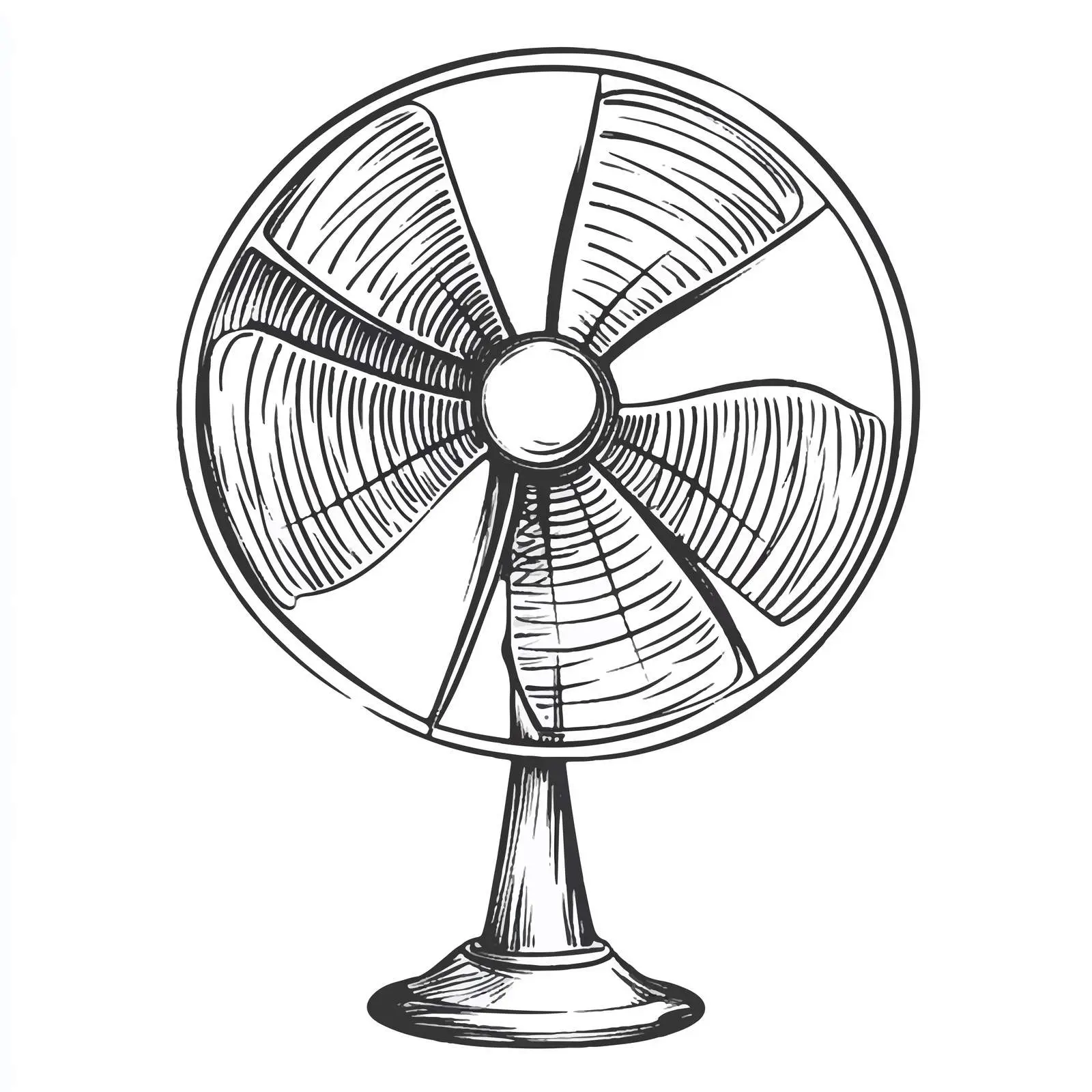 Hand-Drawn Black and White Fan Vector Illustration — free download from Dotvec
