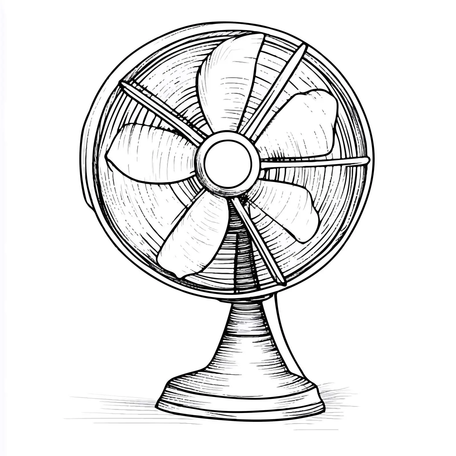 Hand Drawn Black and White Fan Vector Illustration — free download from Dotvec