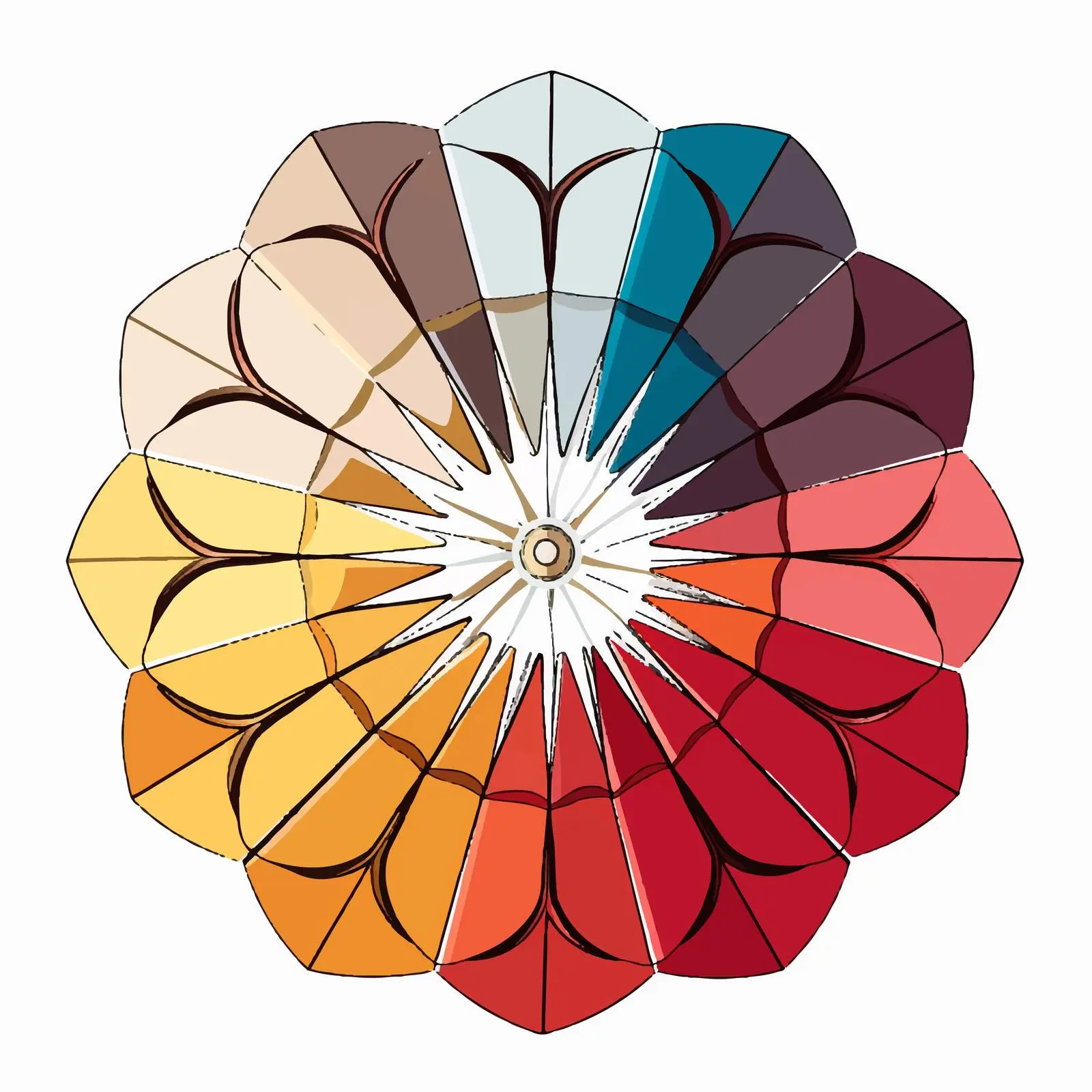 Fan Line Vector Illustration on White Background – free vector shapes image from Dotvec