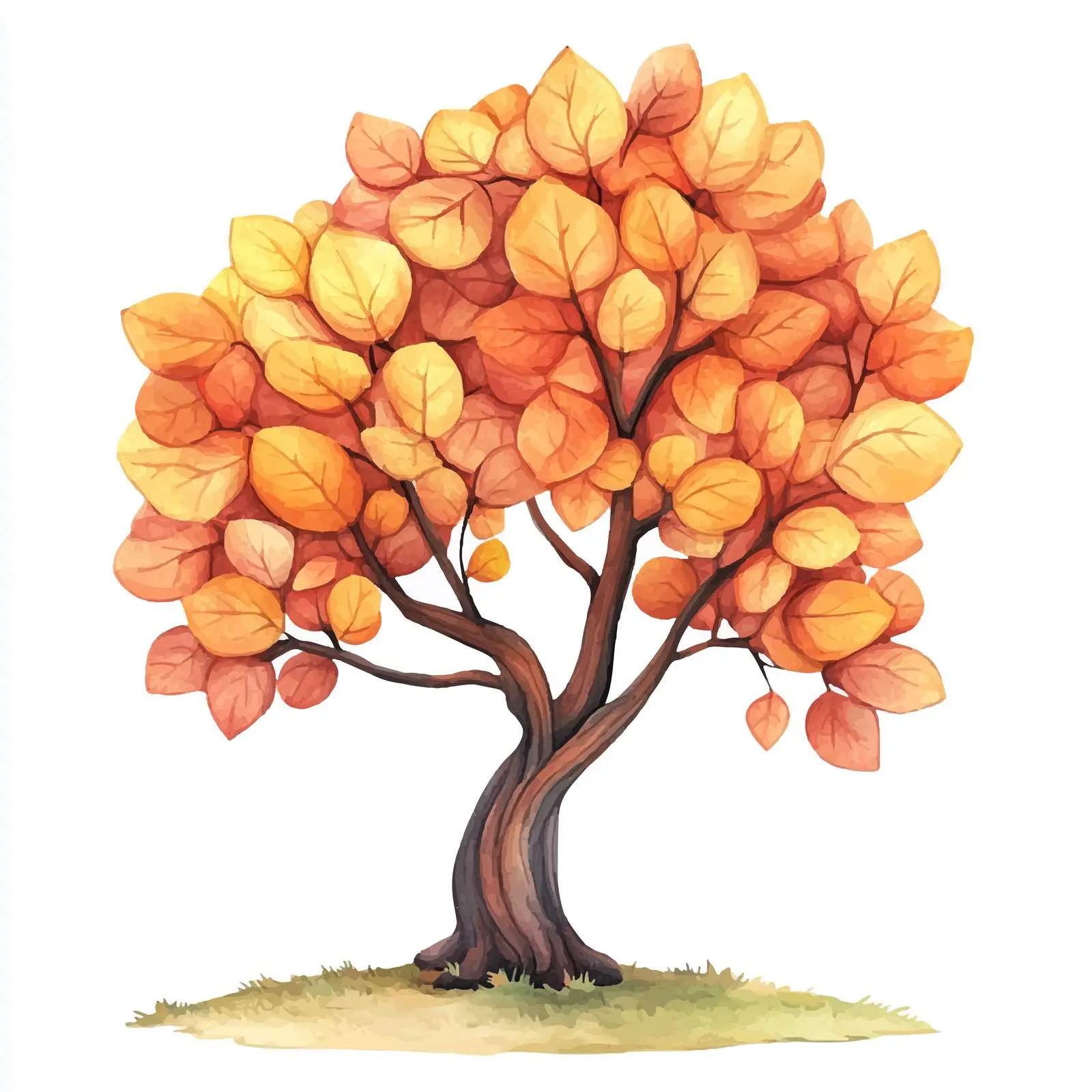 Whimsical Watercolor Cartoon Tree Illustration — free download from Dotvec
