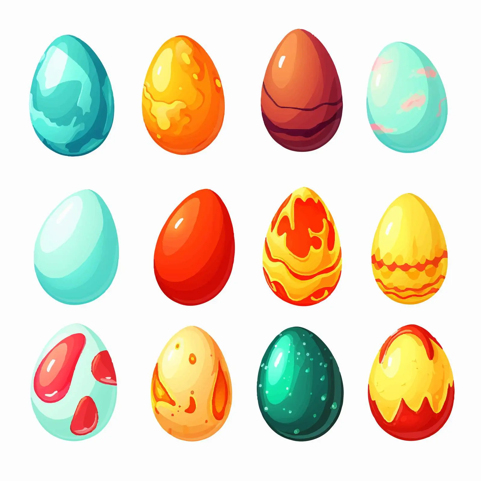 Bright Modern Egg Clip Art Set – free easter egg image from Dotvec
