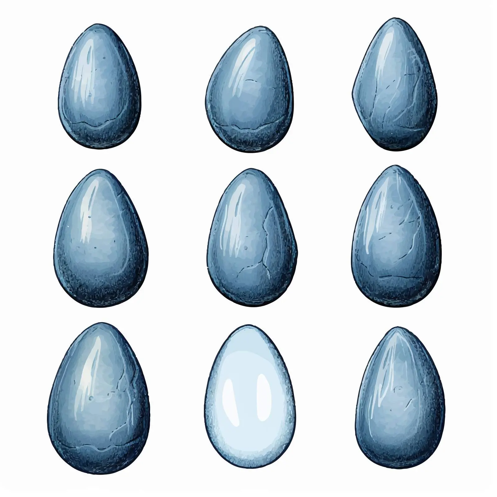 Modern Denim Eggs Clip Art Bundle — free download from Dotvec