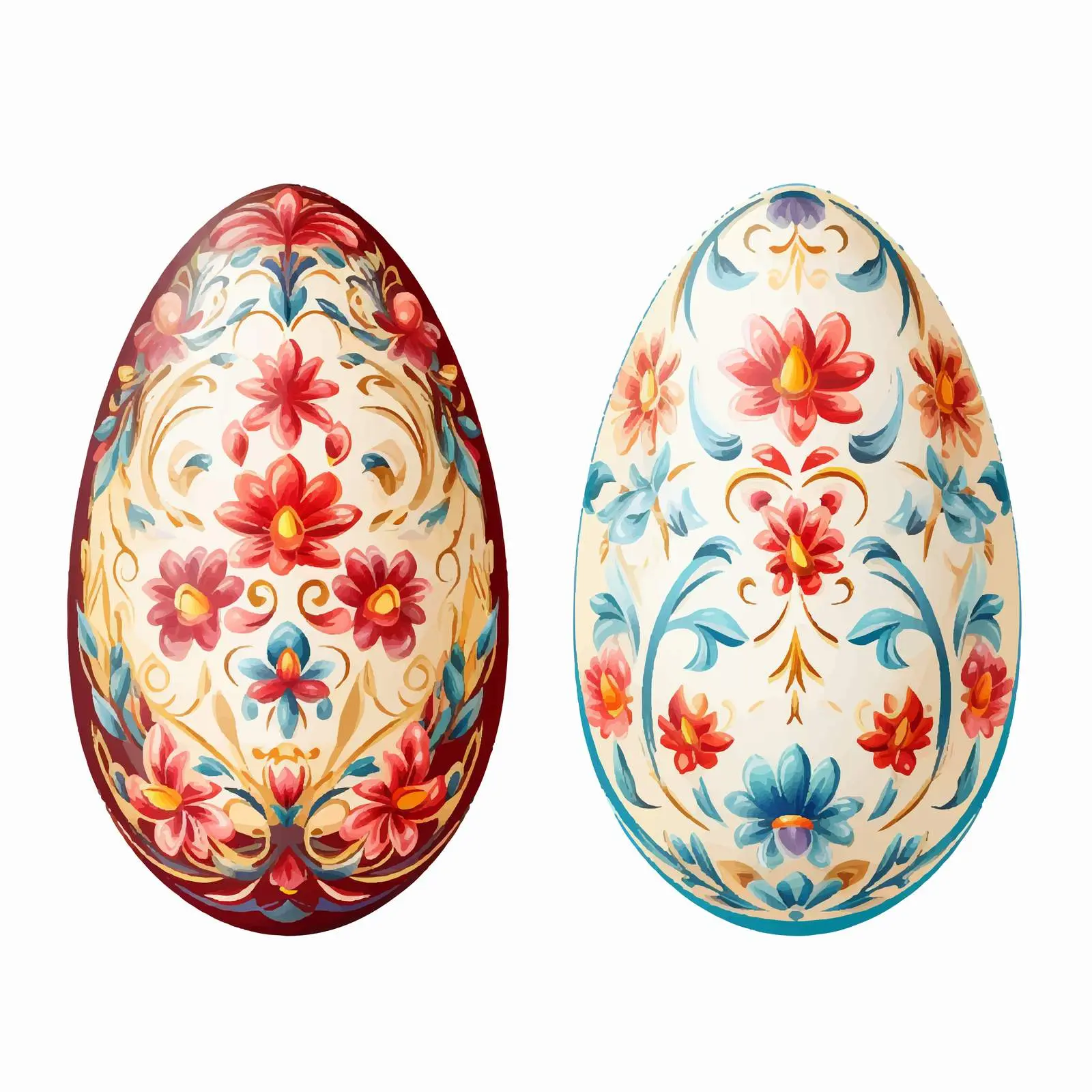 Baroque Pattern Easter Egg Clip Art Set — free download from Dotvec