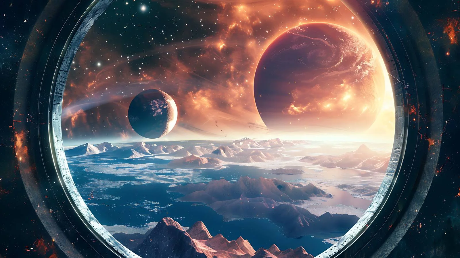 Spacecraft Porthole Panoramic View — free download from Dotvec