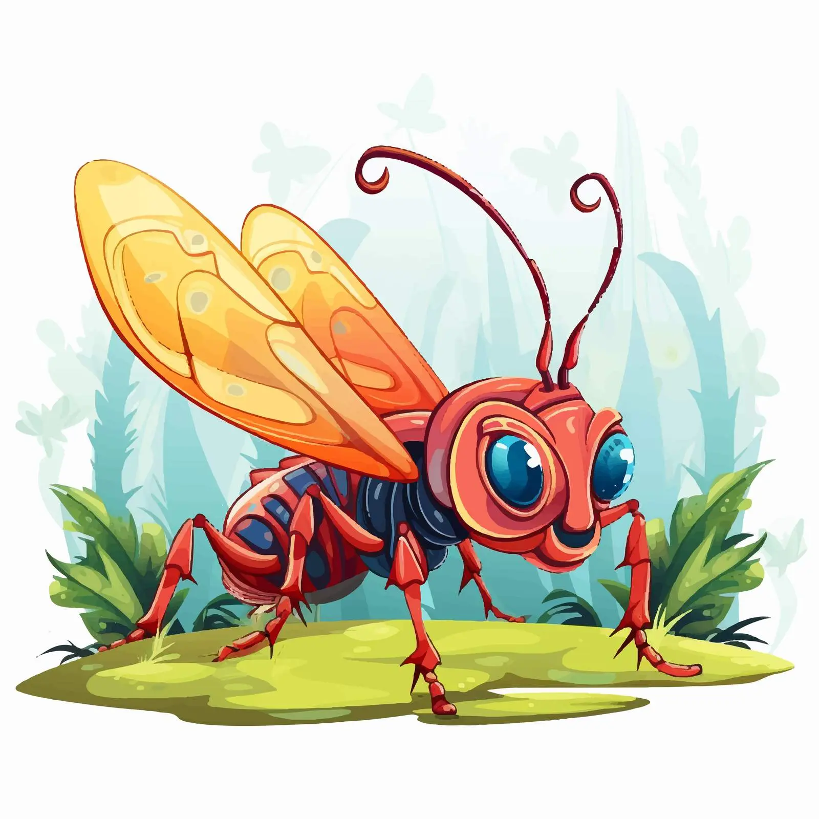 Fantasy Bug Illustration in Colorful Scene — free download from Dotvec