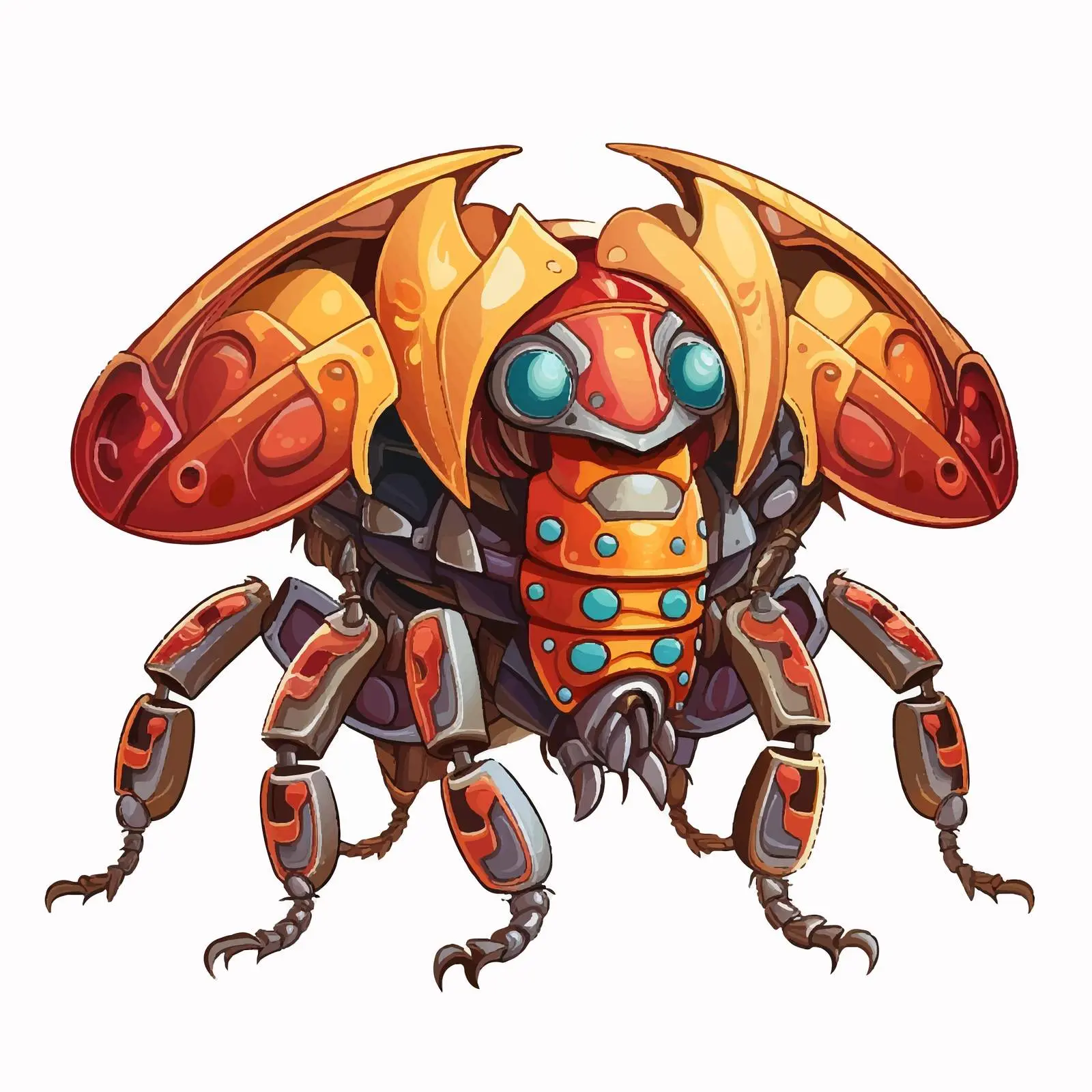 Cartoon Fantasy Bug in Illustrated Scene — free download from Dotvec