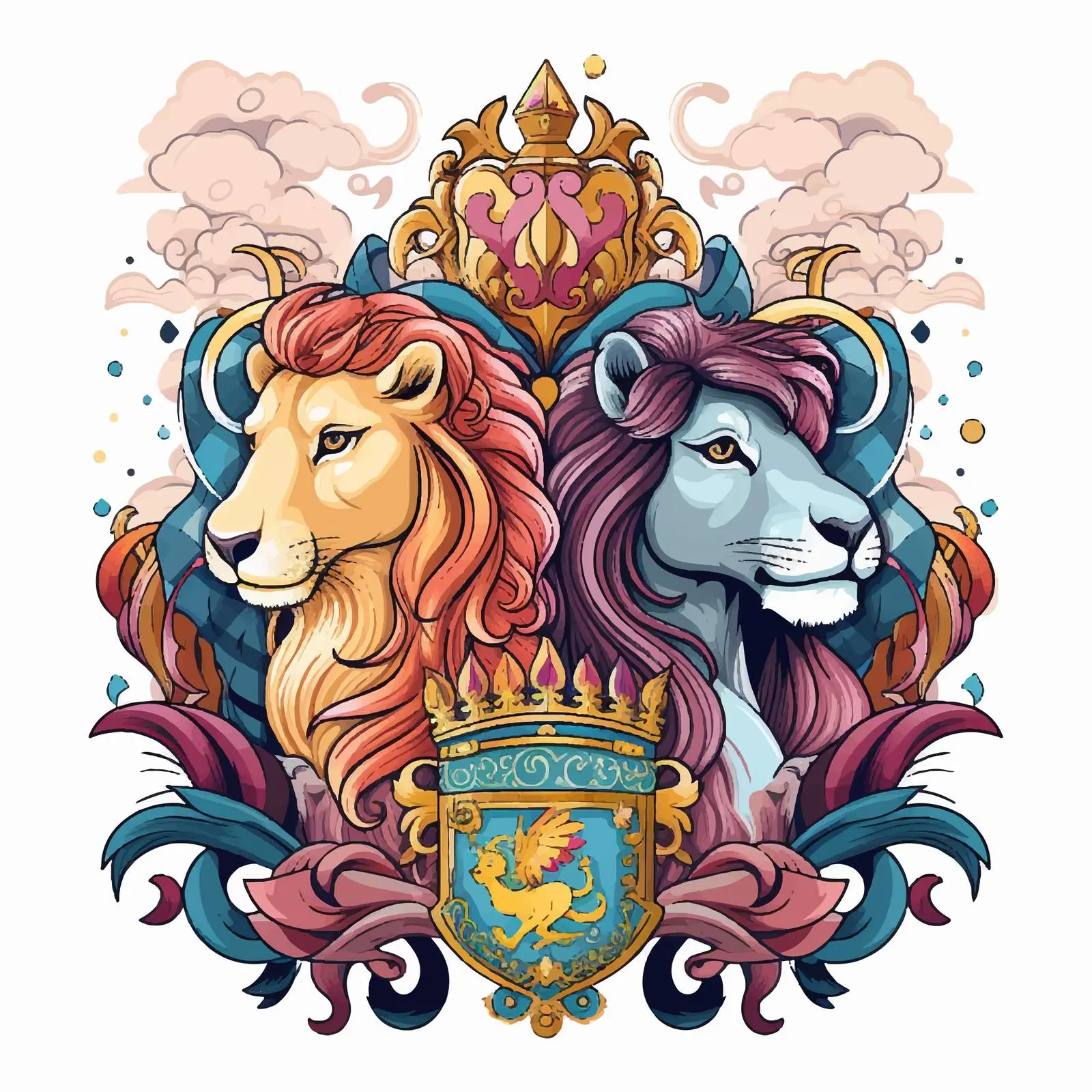 Medieval Tapestry with Unicorn and Lion – free tapestry image from Dotvec