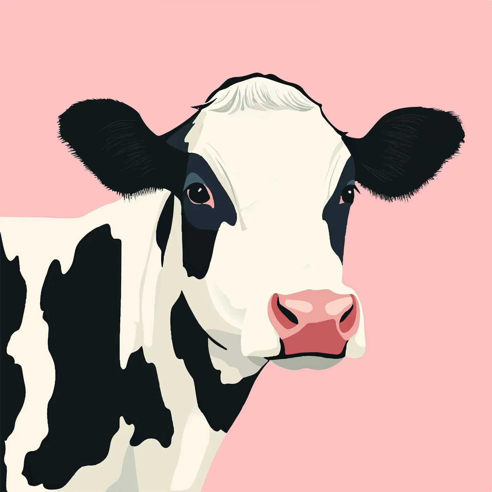 Flat Vector Illustration of a Farm Cow — free download from Dotvec