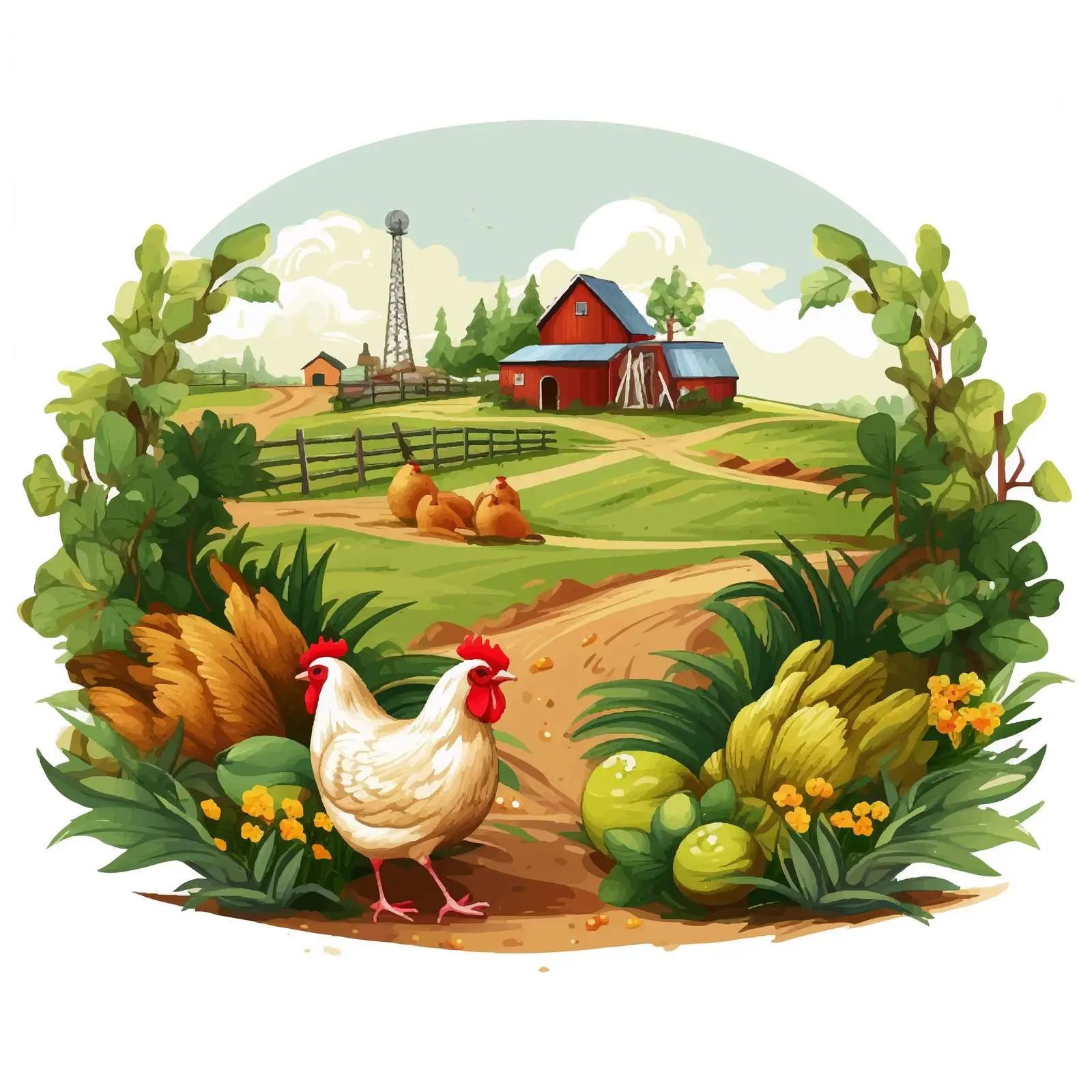 Farm Fresh Cartoon Vector Illustration — free download from Dotvec