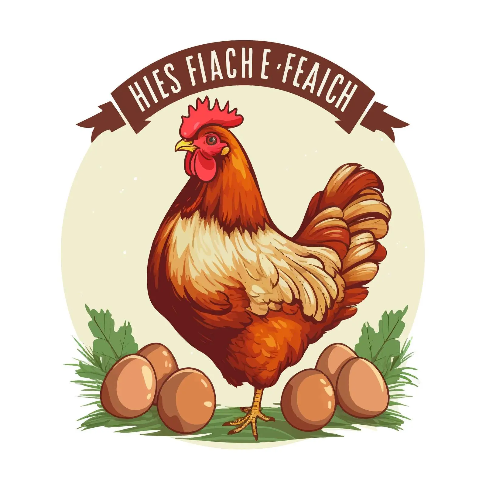 Farm Fresh Eggs Poster with Cartoon Chicken – free farm lifestyle image from Dotvec