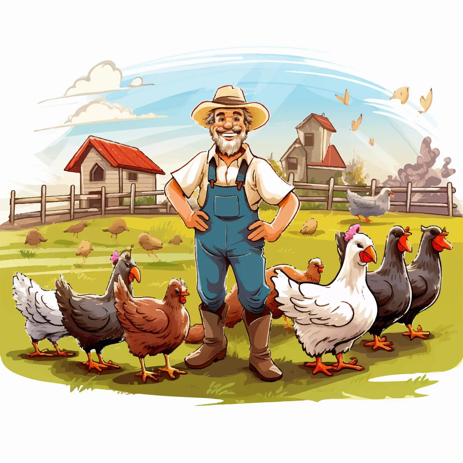 Farm Animals Illustration for Rural Scenes — free download from Dotvec