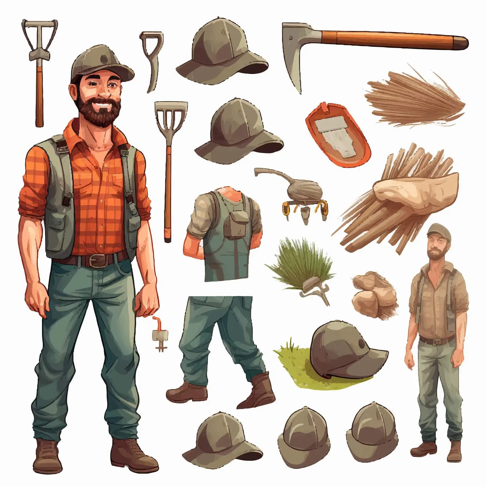 Farmer and Agricultural Worker Vector Illustration — free download from Dotvec