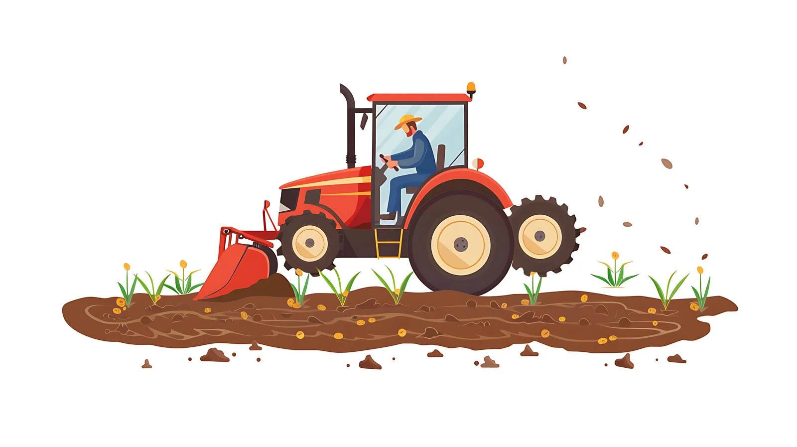 Spring Field Plowing with Tractor — free download from Dotvec