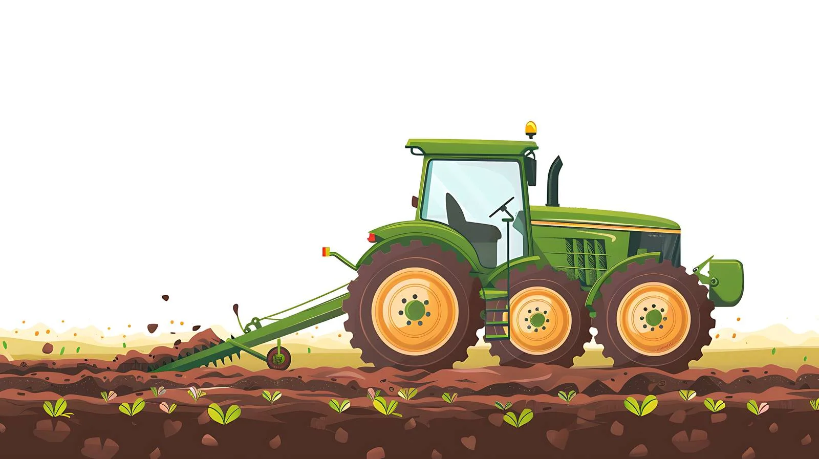 Spring Plowing with Farmer in Isolated Tractor — free download from Dotvec