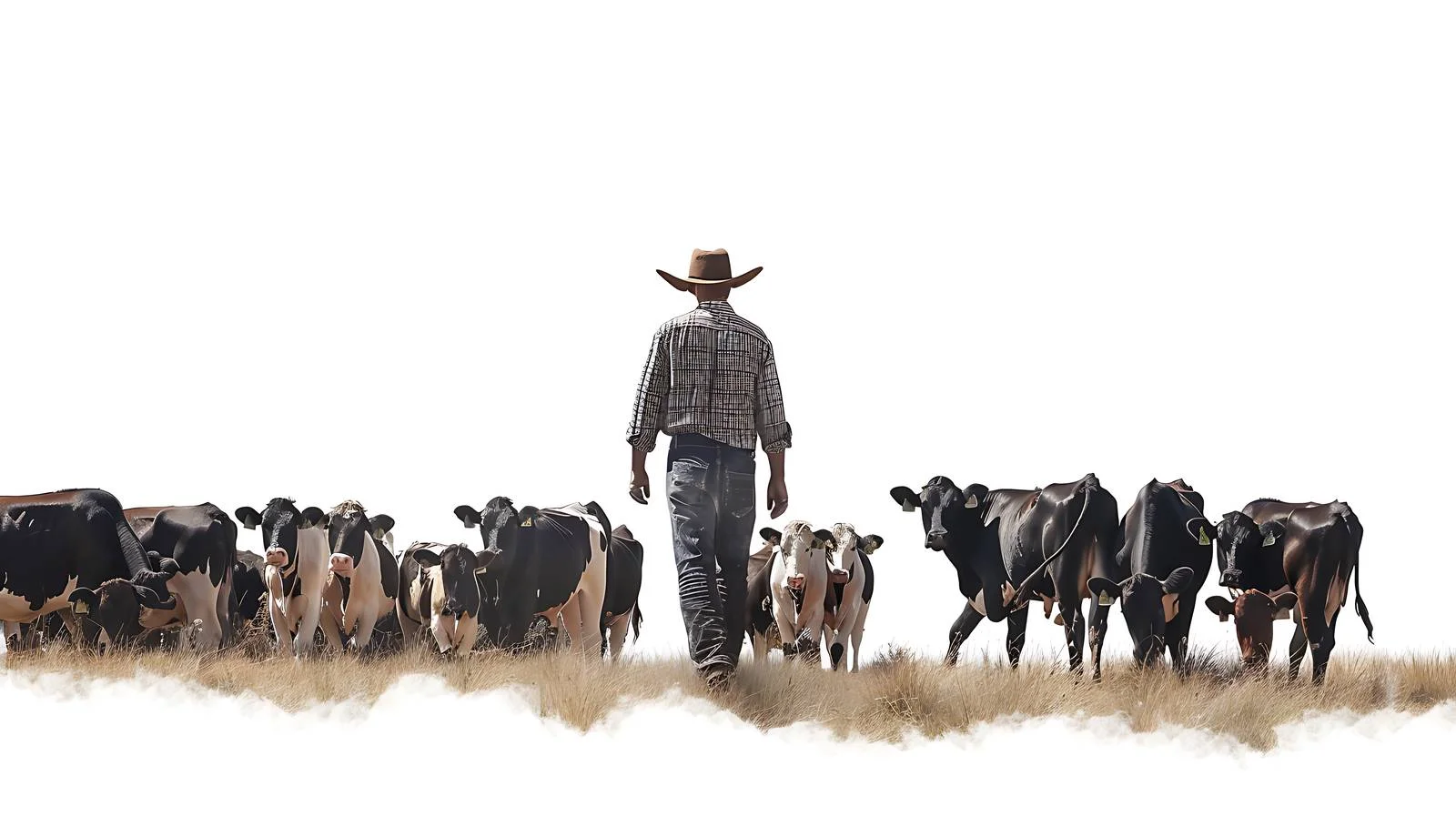 Farmer with Cattle in Countryside — free download from Dotvec