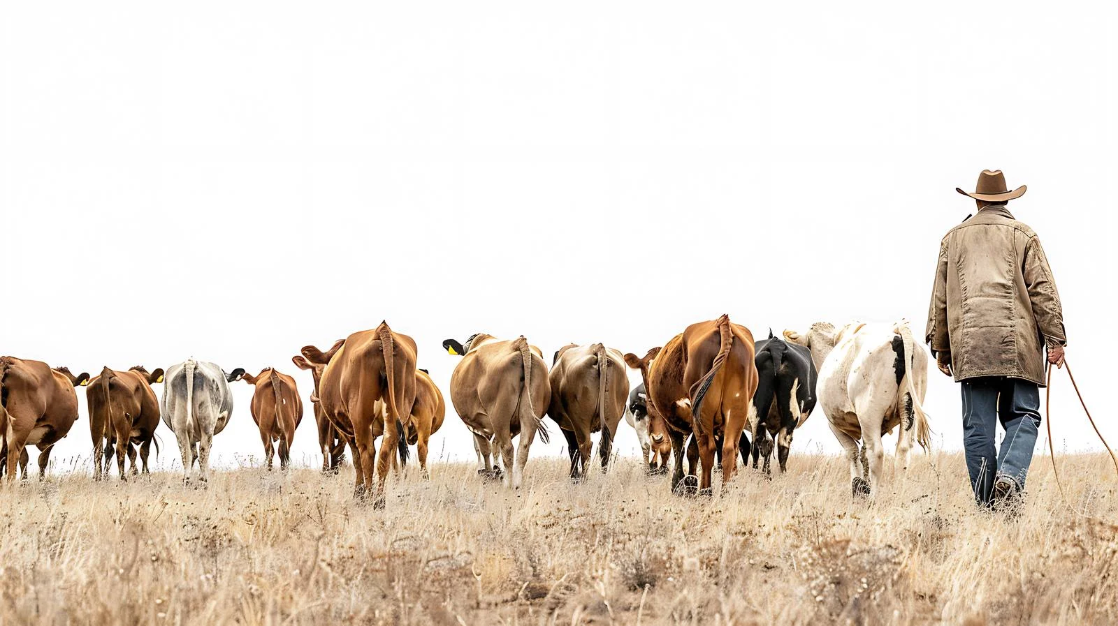 Rural farmer amidst cattle with grazing cows — free download from Dotvec