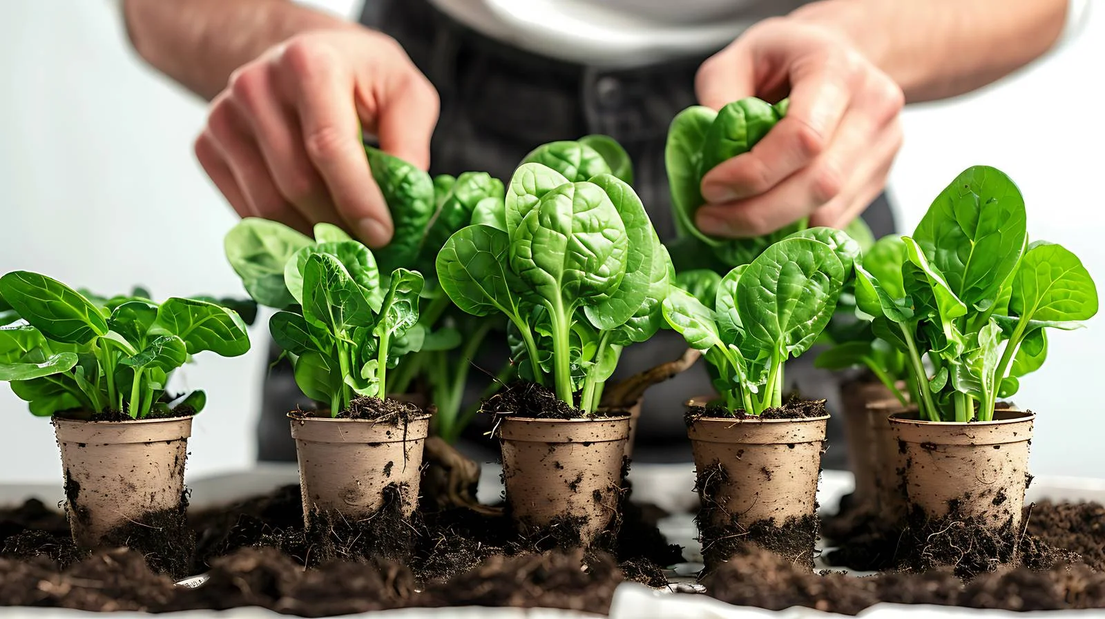 Preparing Spinach Roots for Planting in Pots — free download from Dotvec