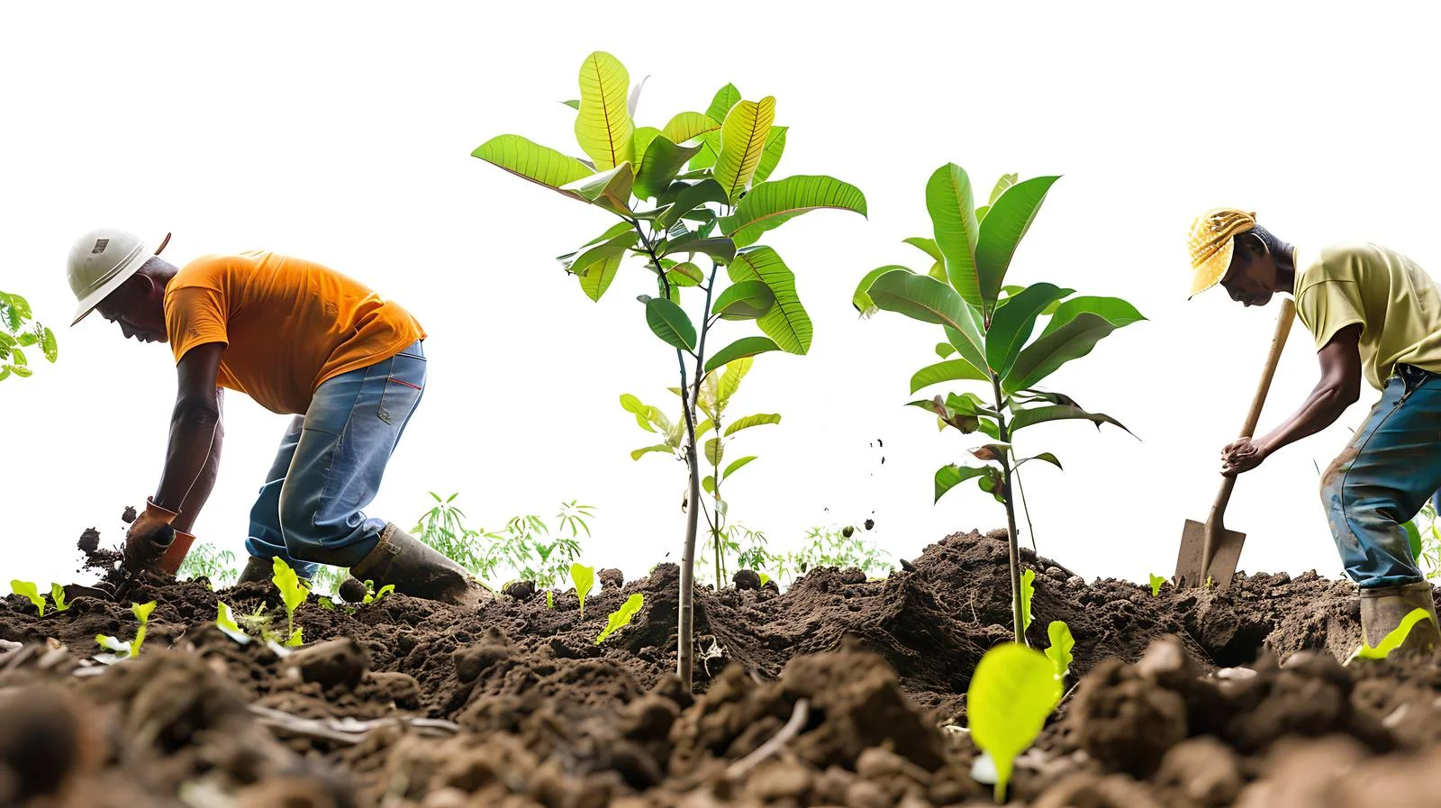 Farmers Planting Mango Trees — free download from Dotvec