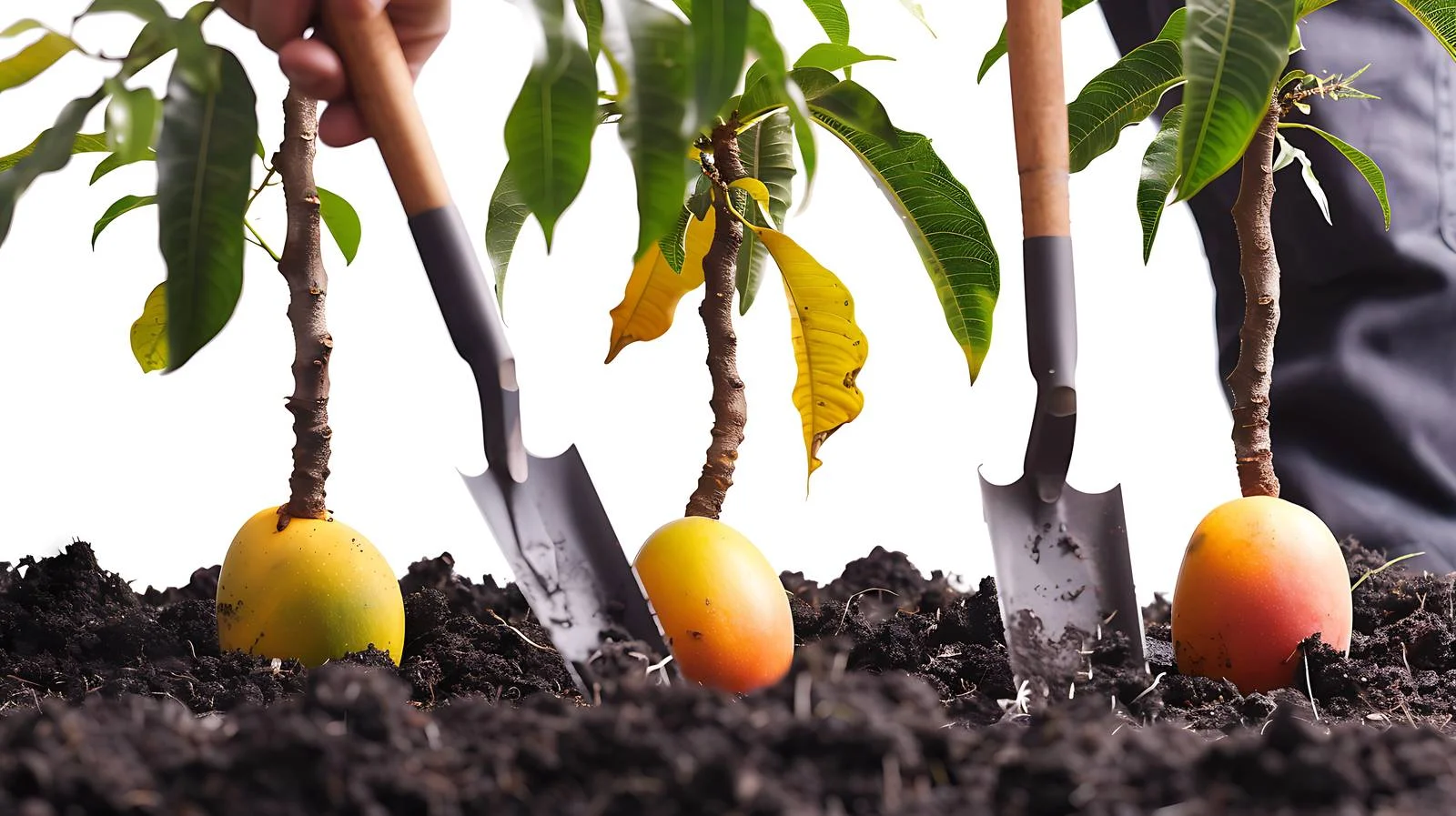 Planting Mango Trees with Spades — free download from Dotvec