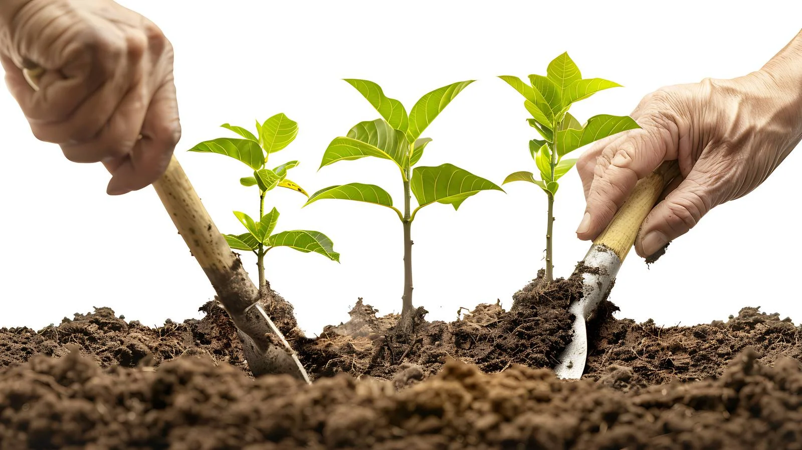 Planting Mango Trees with Spades — free download from Dotvec