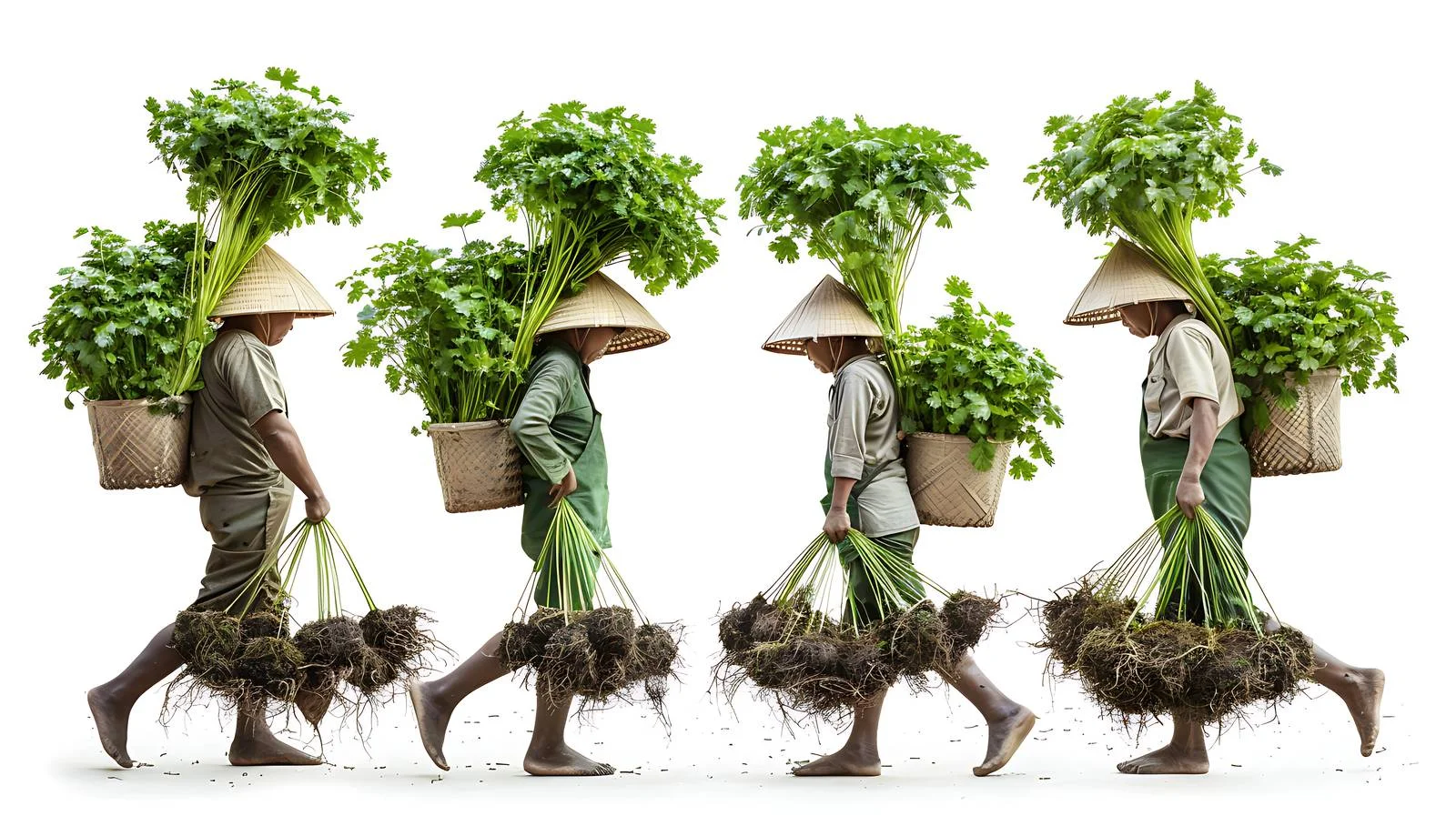 Planting Coriander Roots in Long Pots — free download from Dotvec