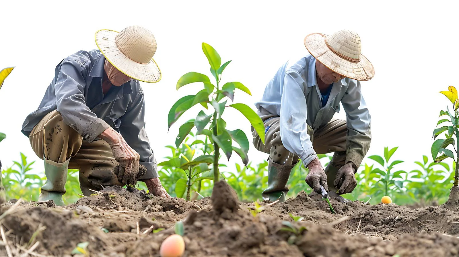 Hardworking Farmers Planting Crops — free download from Dotvec