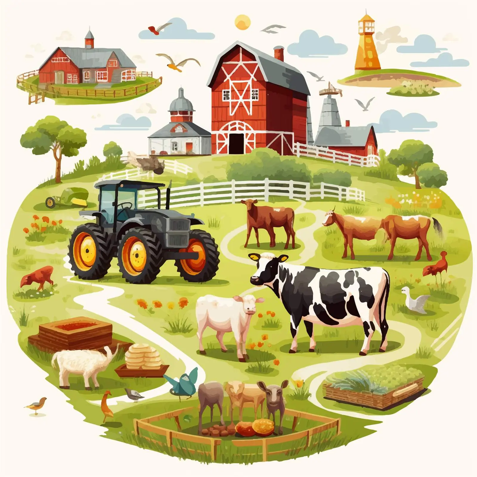Farm Animals Illustration Vector Design — free download from Dotvec