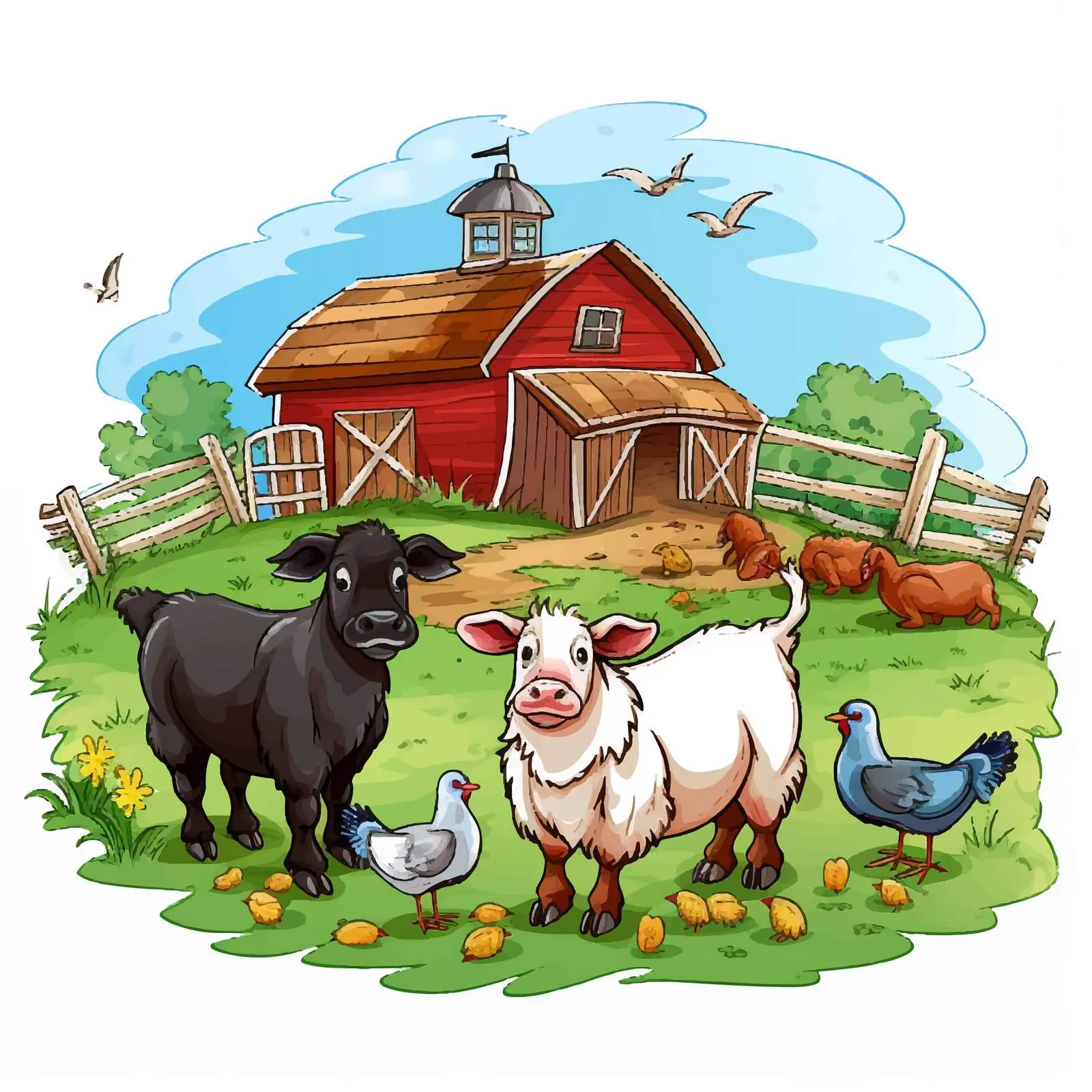 Farm Animals Illustration for Farming Theme — free download from Dotvec