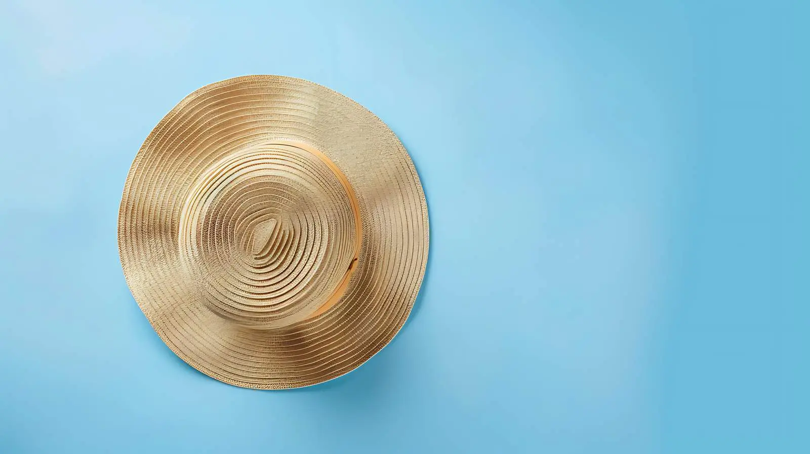 Flatlay of Straw Hat on Blue Background – free beach image from Dotvec