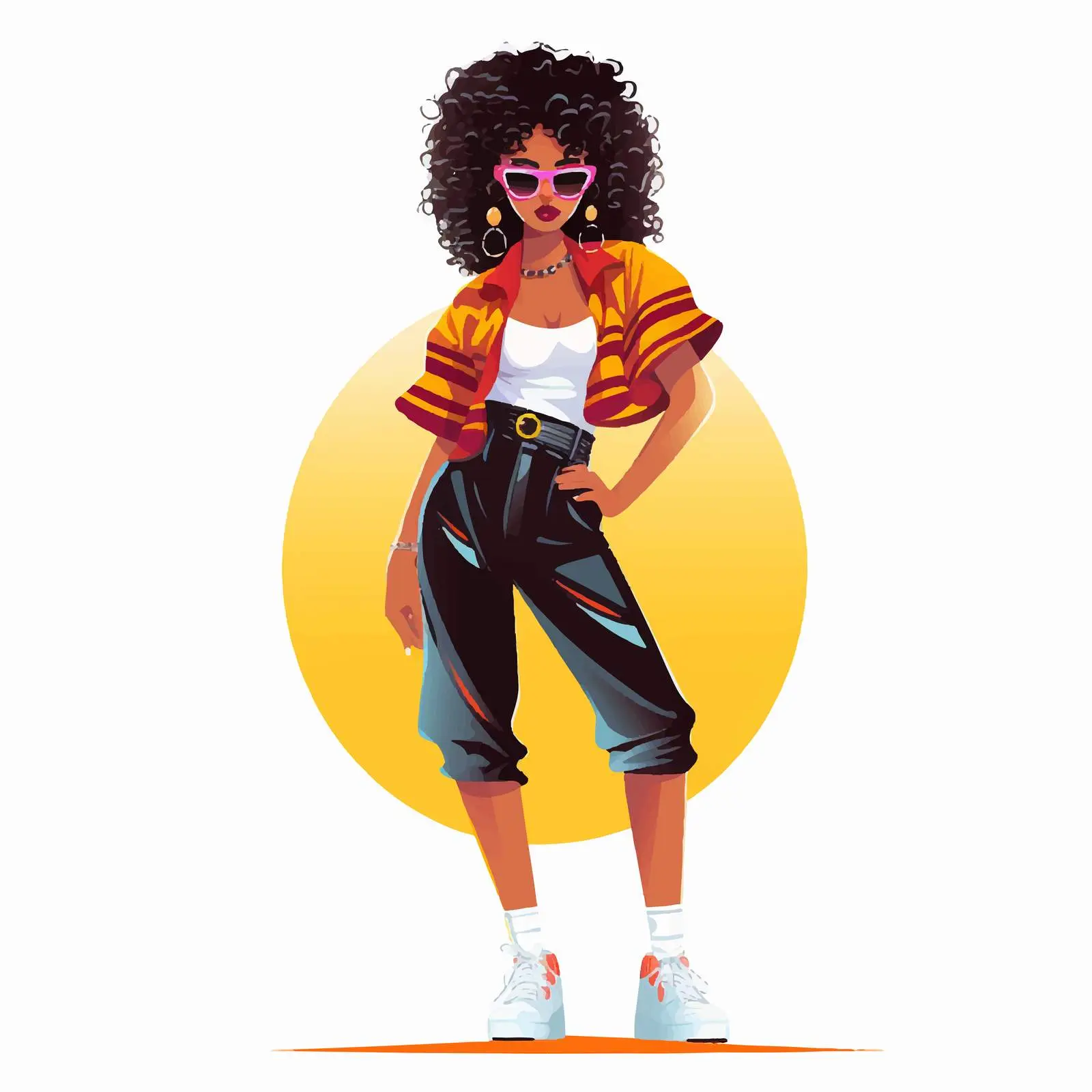Retro 80s Outfit Fashion for Black Girls – free retro clothing image from Dotvec